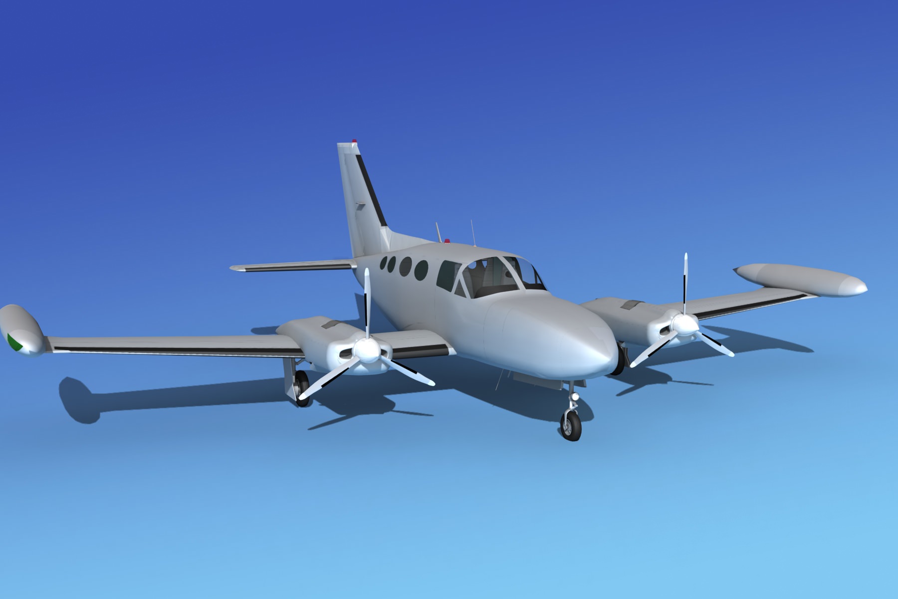 Cessna 421 Golden Eagle Bare Metal 3D model_1