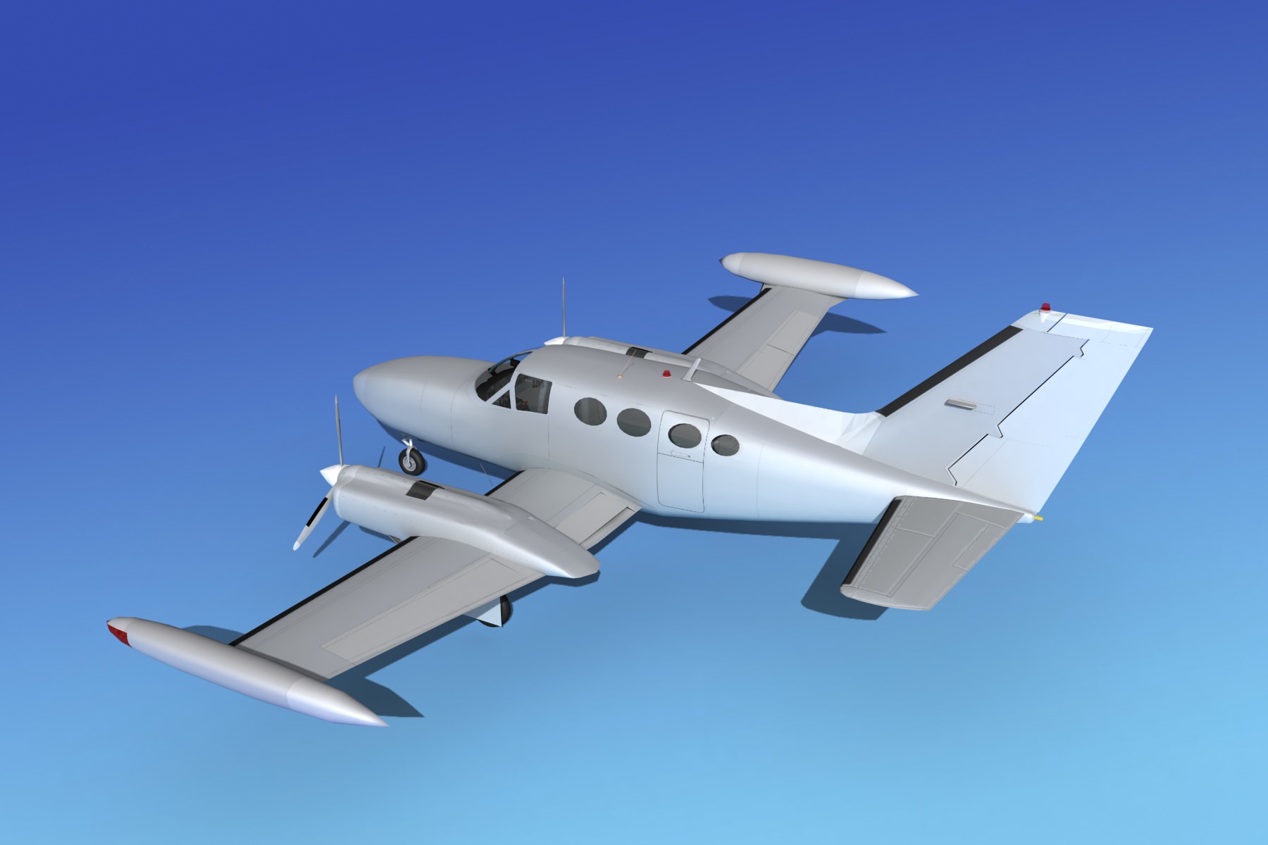 Cessna 421 Golden Eagle Bare Metal 3D model_9