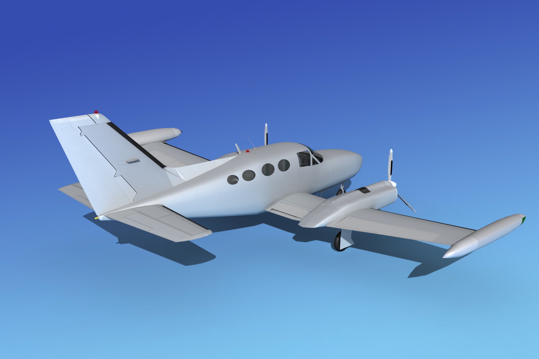 Cessna 421 Golden Eagle Bare Metal 3D model_4