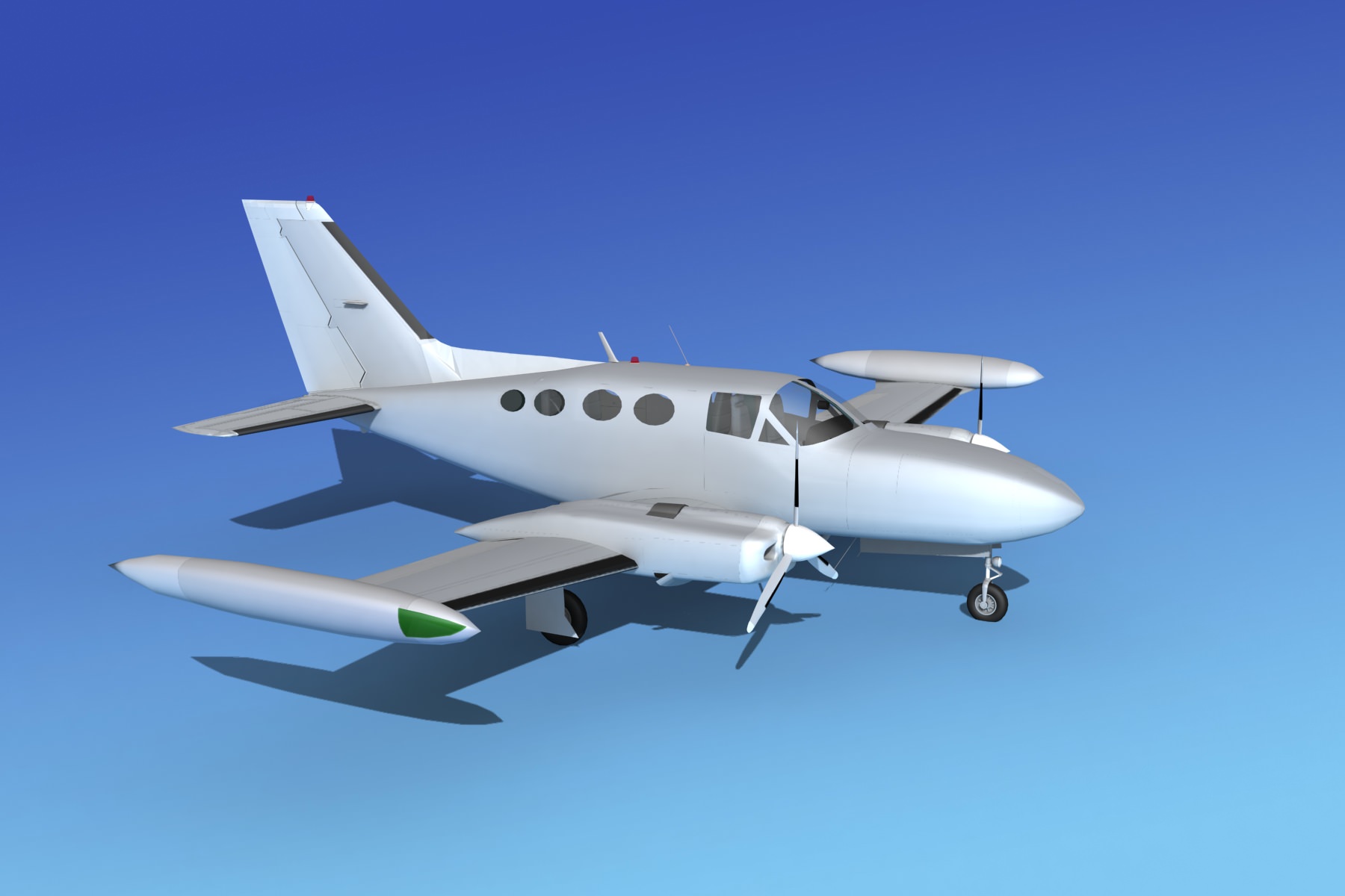Cessna 421 Golden Eagle Bare Metal 3D model_3