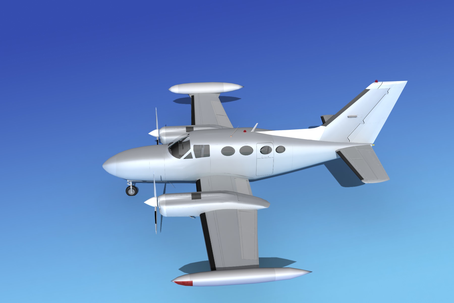 Cessna 421 Golden Eagle Bare Metal 3D model_8