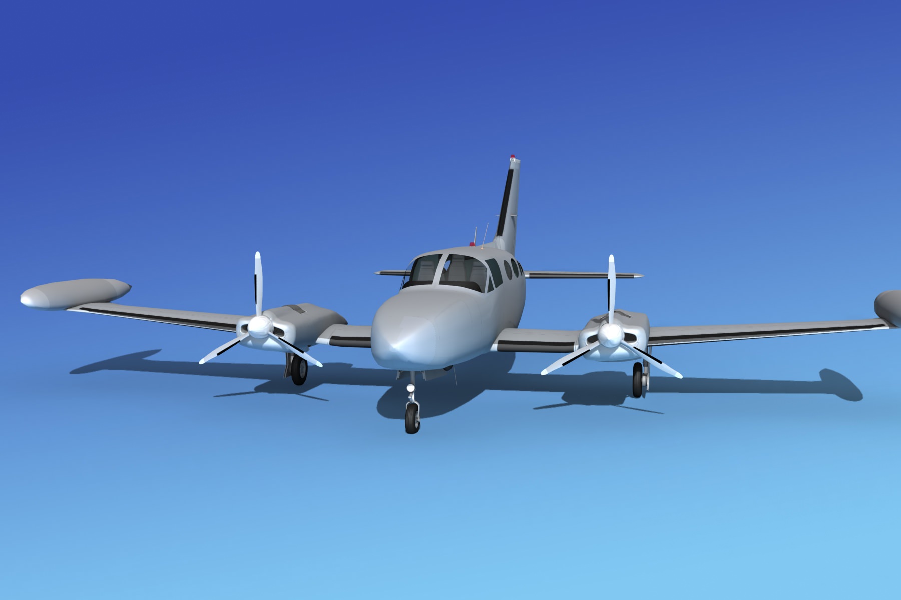 Cessna 421 Golden Eagle Bare Metal 3D model_2