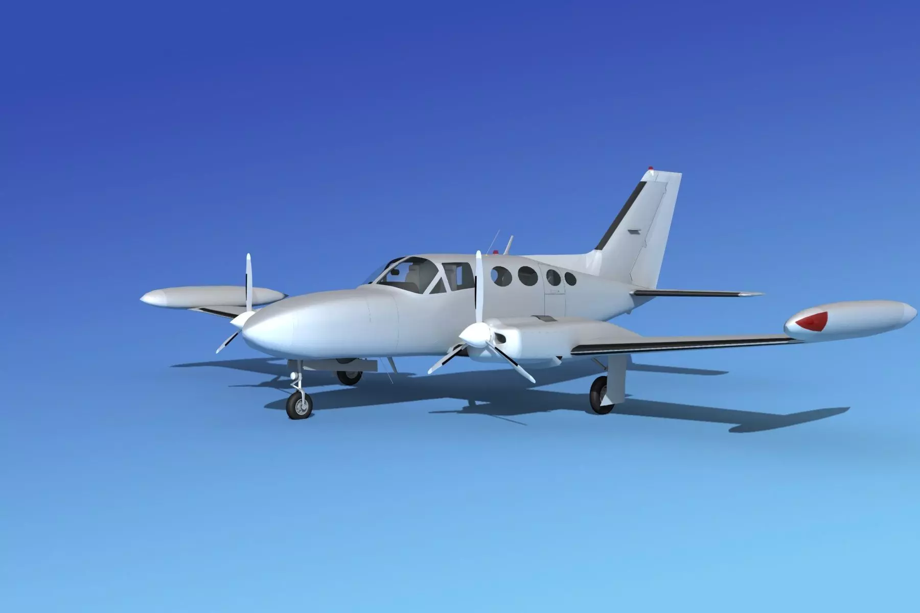 Cessna 421 Golden Eagle Bare Metal 3D model_0