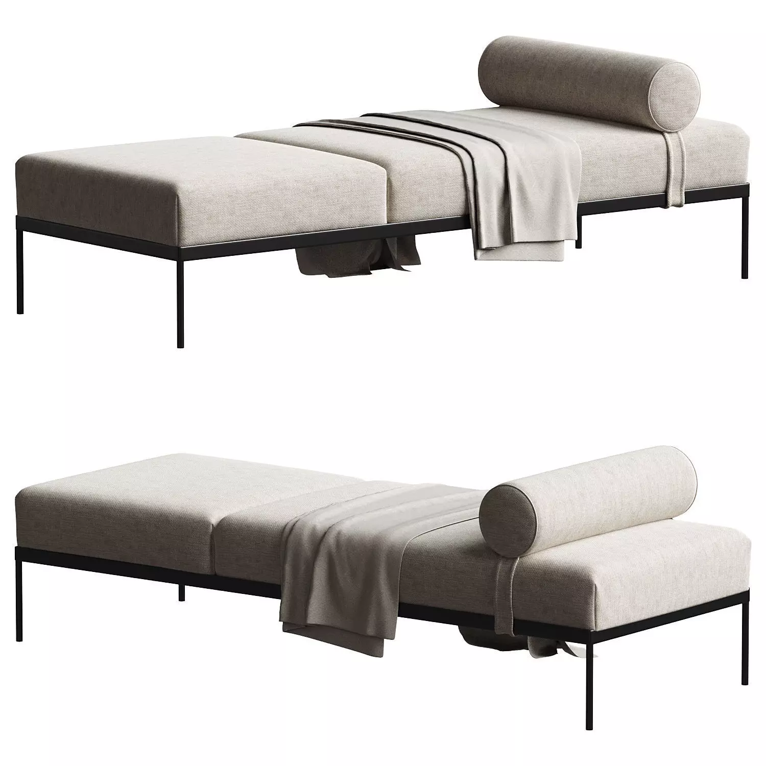 Vesta Alta Iron Frame Bench 3D model_0