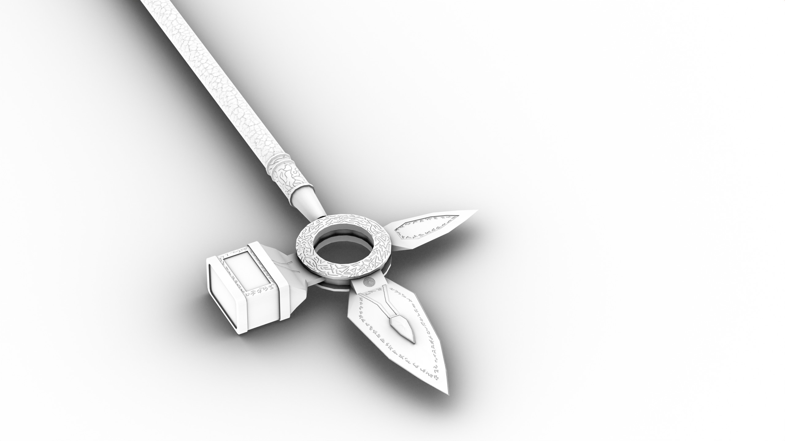 Game Ready necrotic spear Low-poly 3D model_14