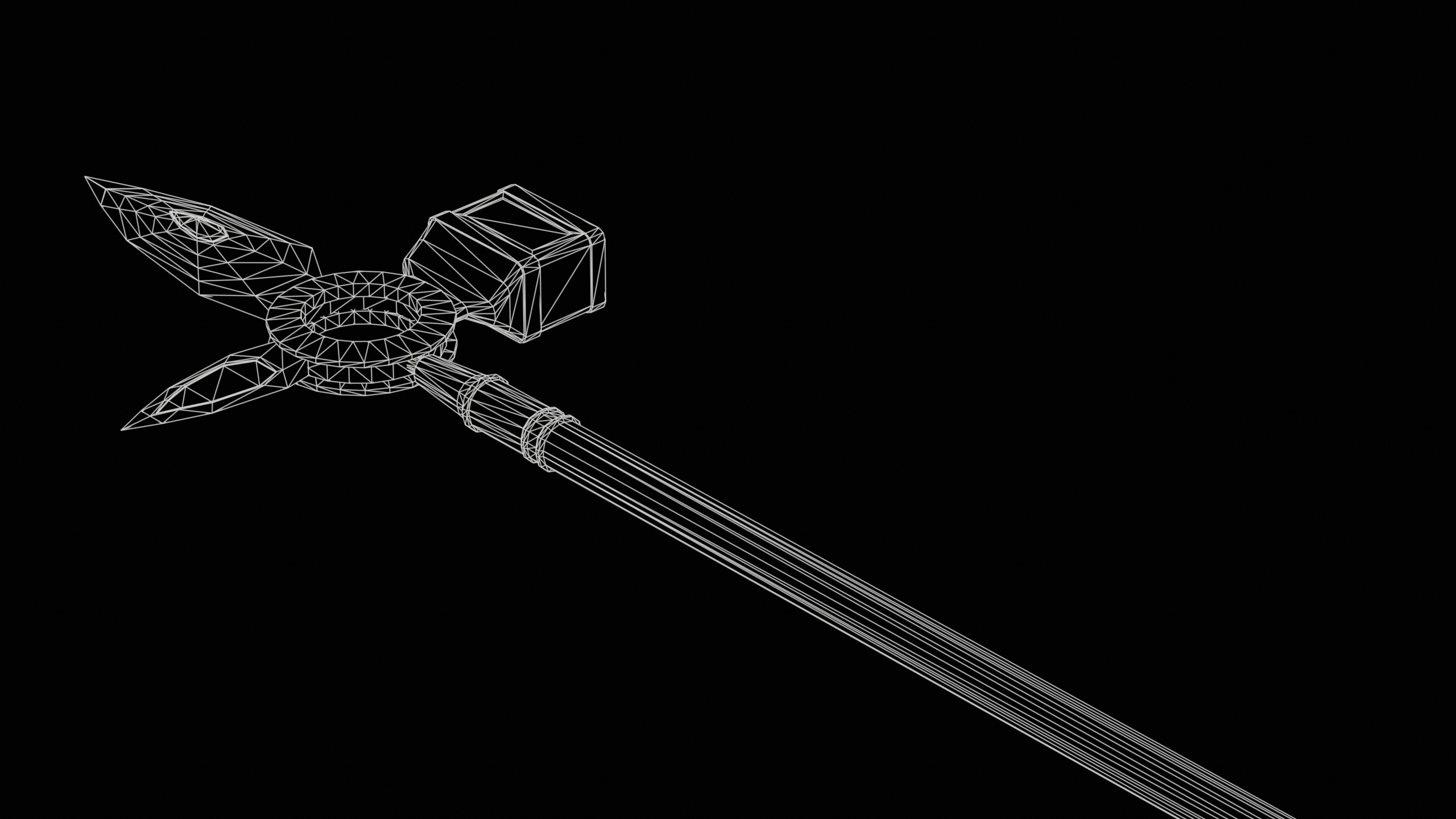 Game Ready necrotic spear Low-poly 3D model_18