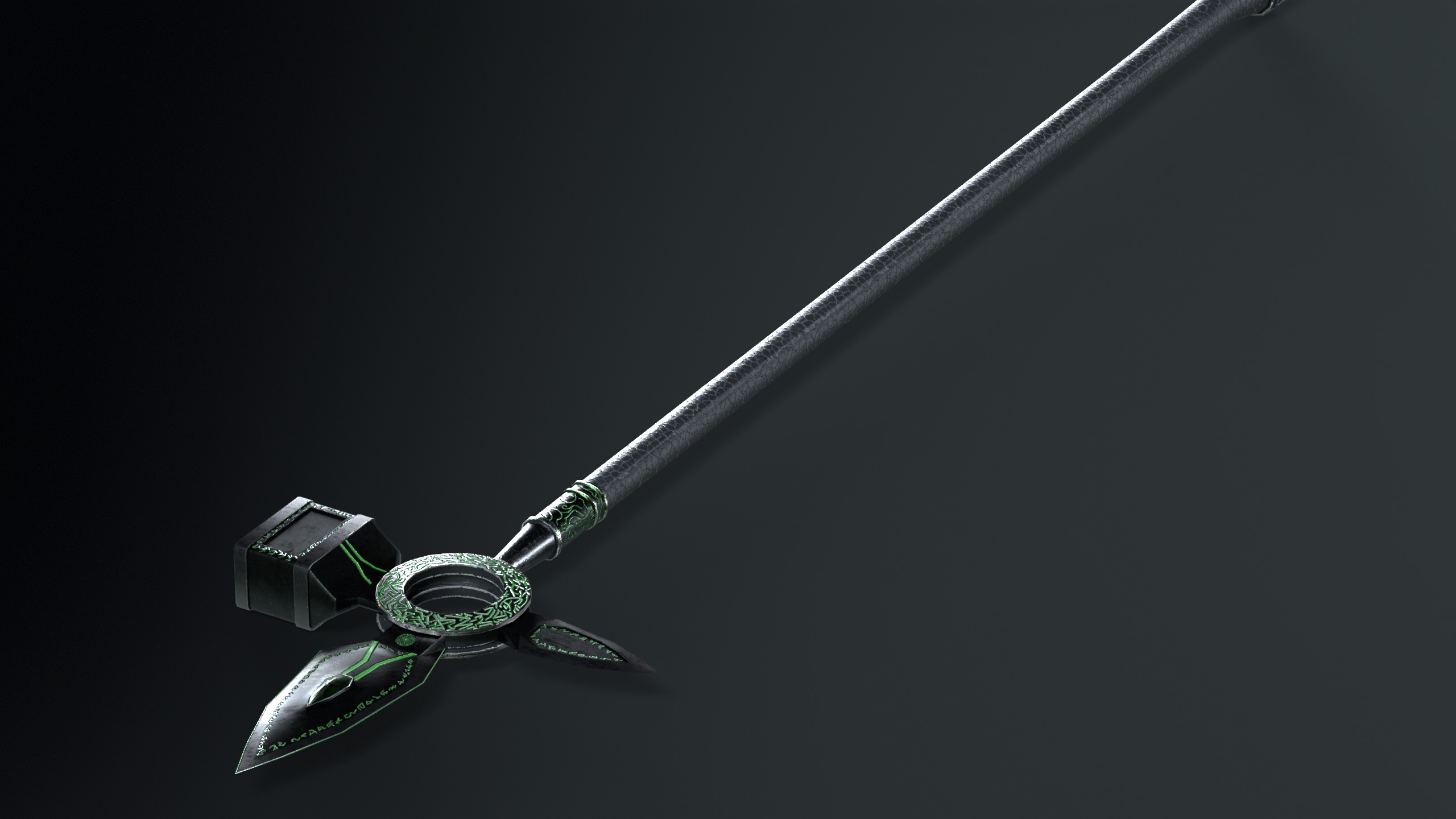 Game Ready necrotic spear Low-poly 3D model_4