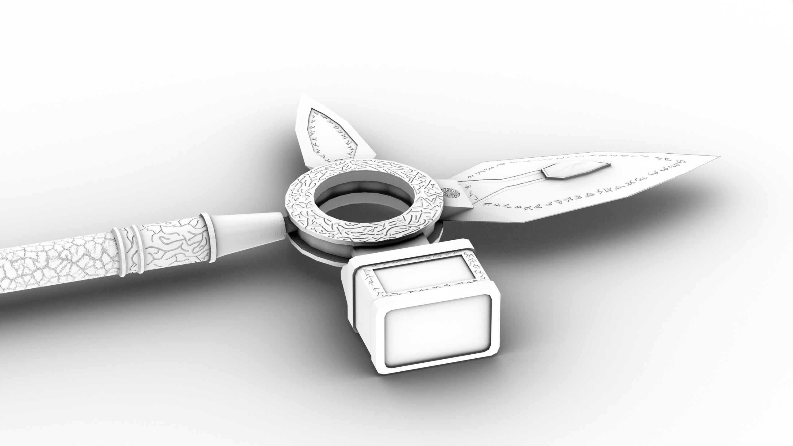 Game Ready necrotic spear Low-poly 3D model_16