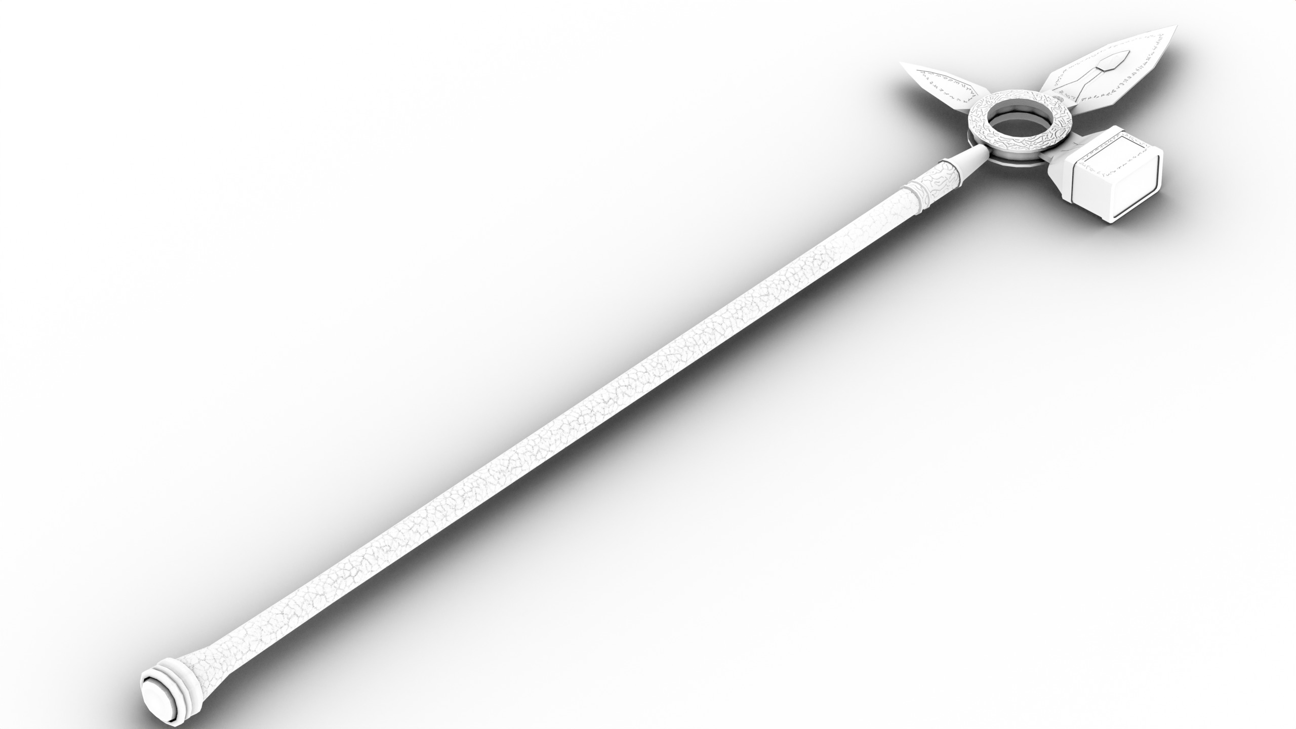 Game Ready necrotic spear Low-poly 3D model_9