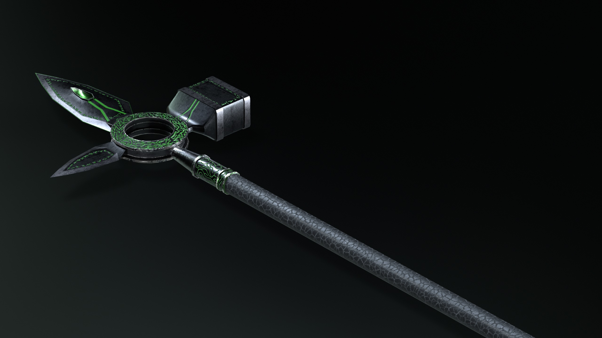 Game Ready necrotic spear Low-poly 3D model_2