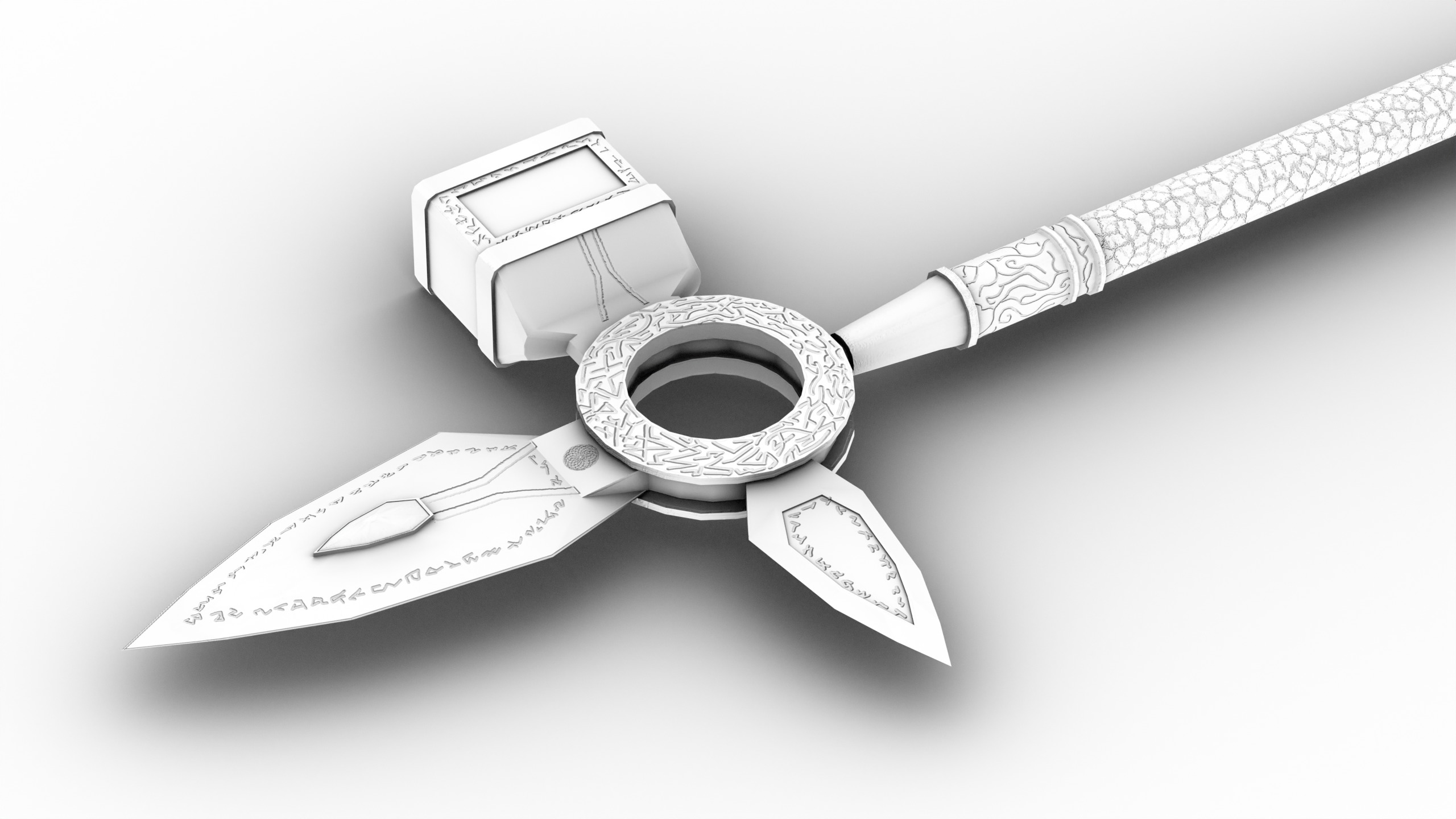 Game Ready necrotic spear Low-poly 3D model_15