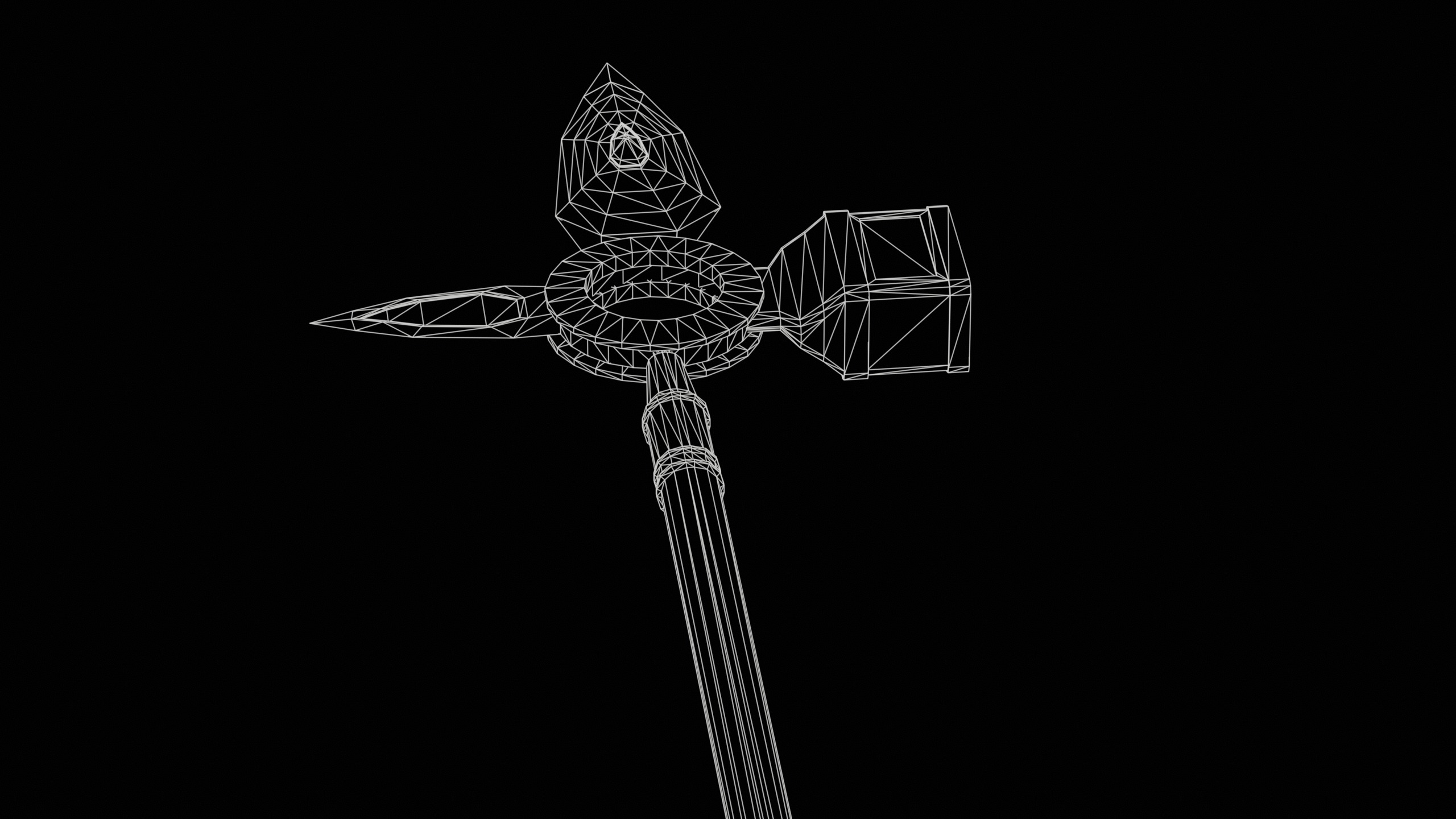 Game Ready necrotic spear Low-poly 3D model_19