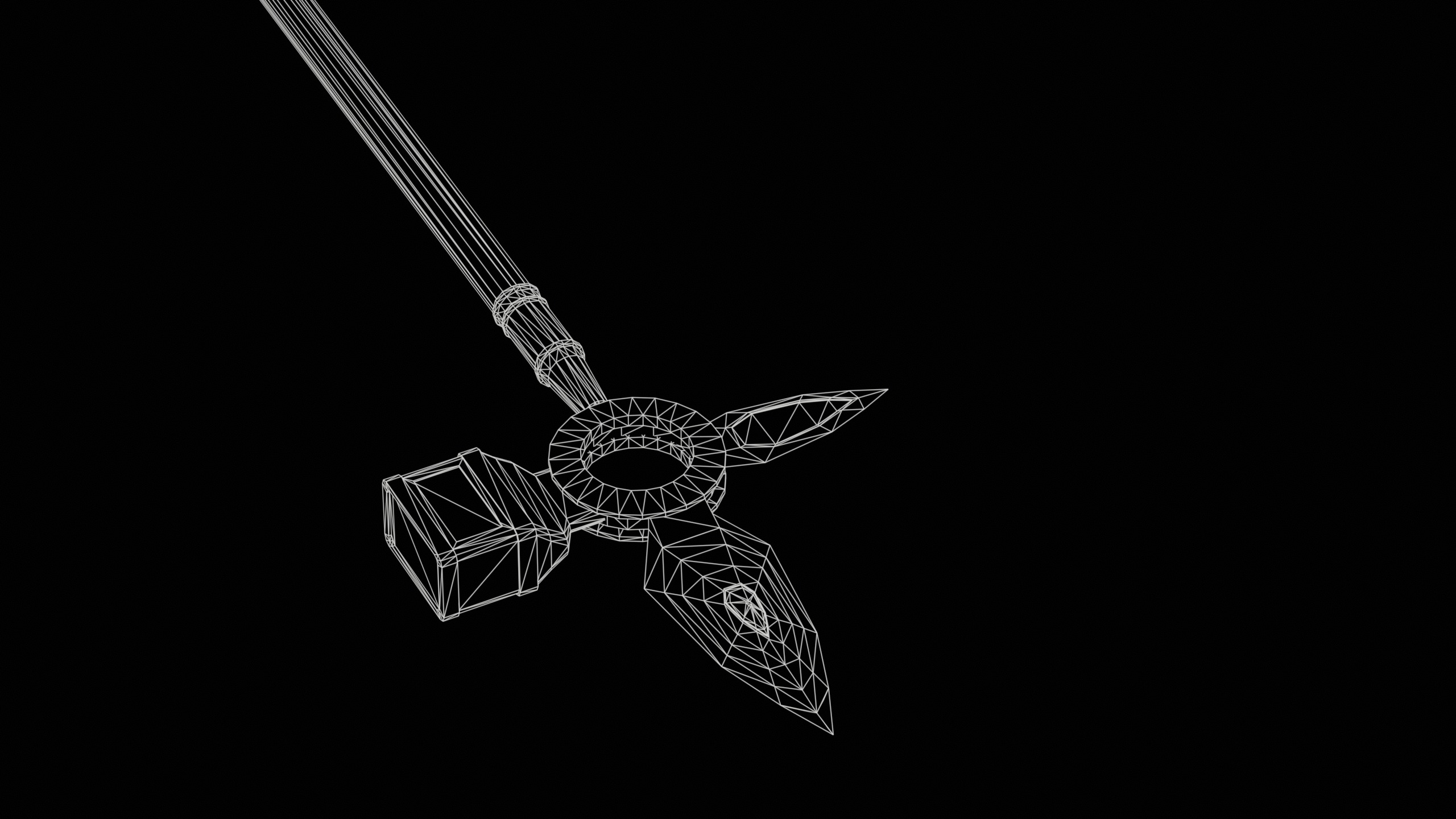 Game Ready necrotic spear Low-poly 3D model_22