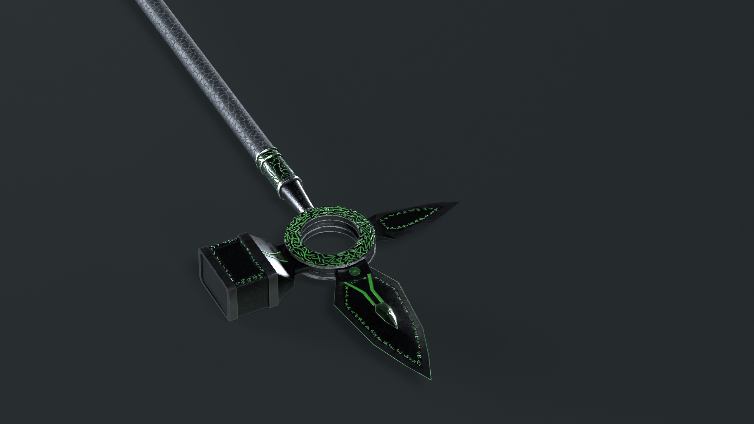 Game Ready necrotic spear Low-poly 3D model_6