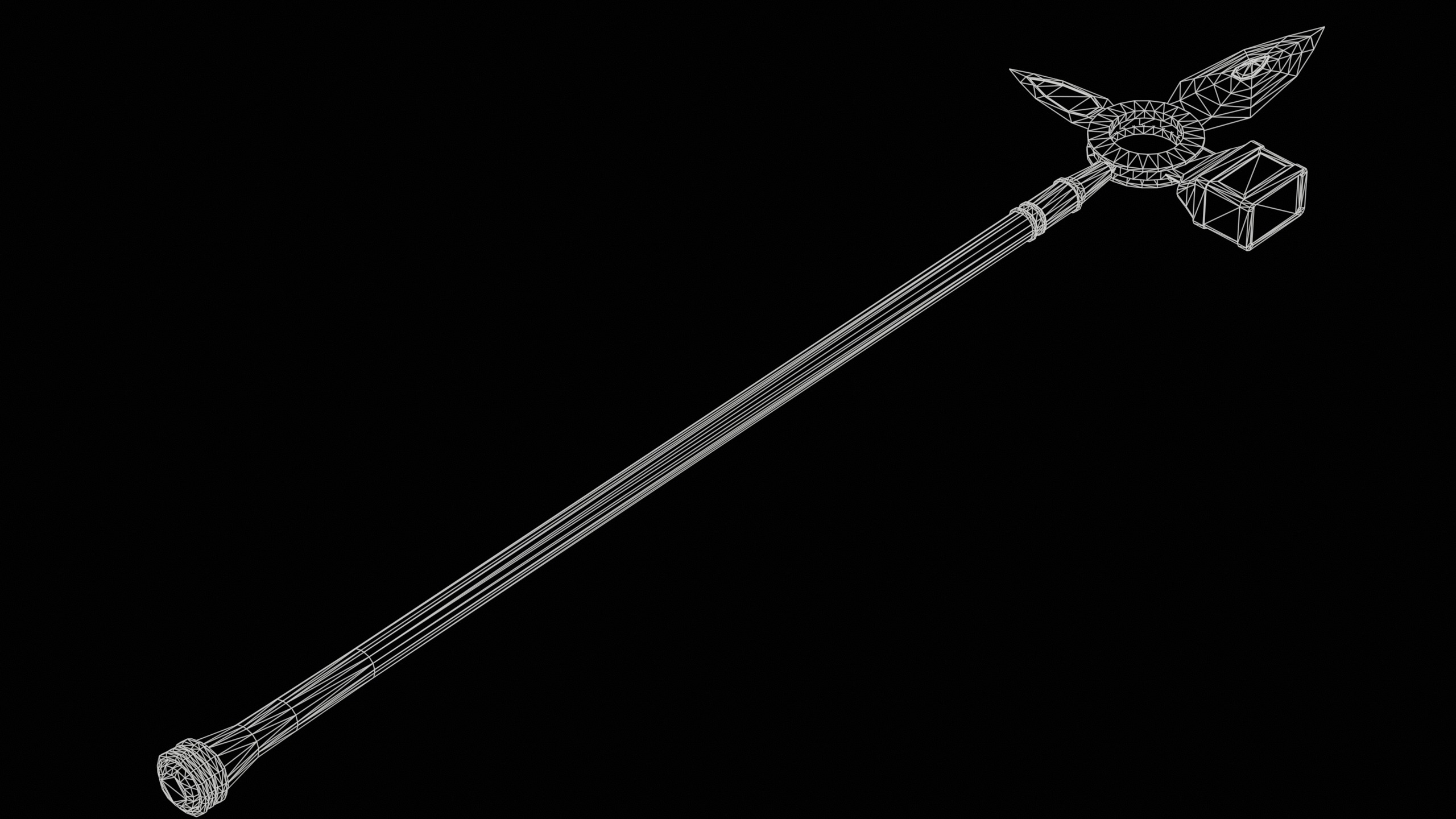 Game Ready necrotic spear Low-poly 3D model_17