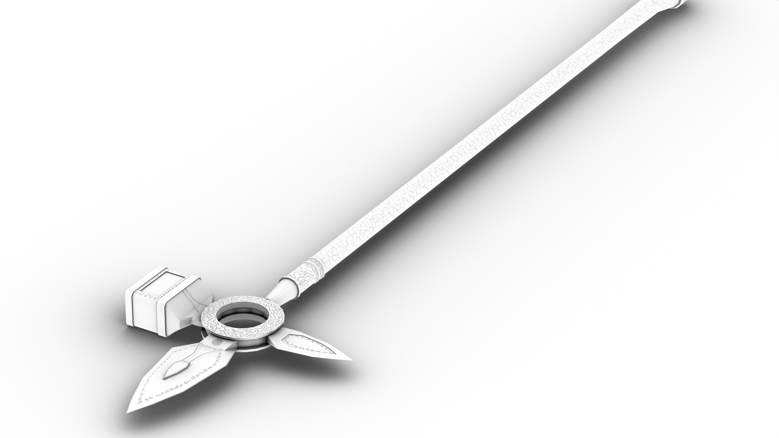Game Ready necrotic spear Low-poly 3D model_12