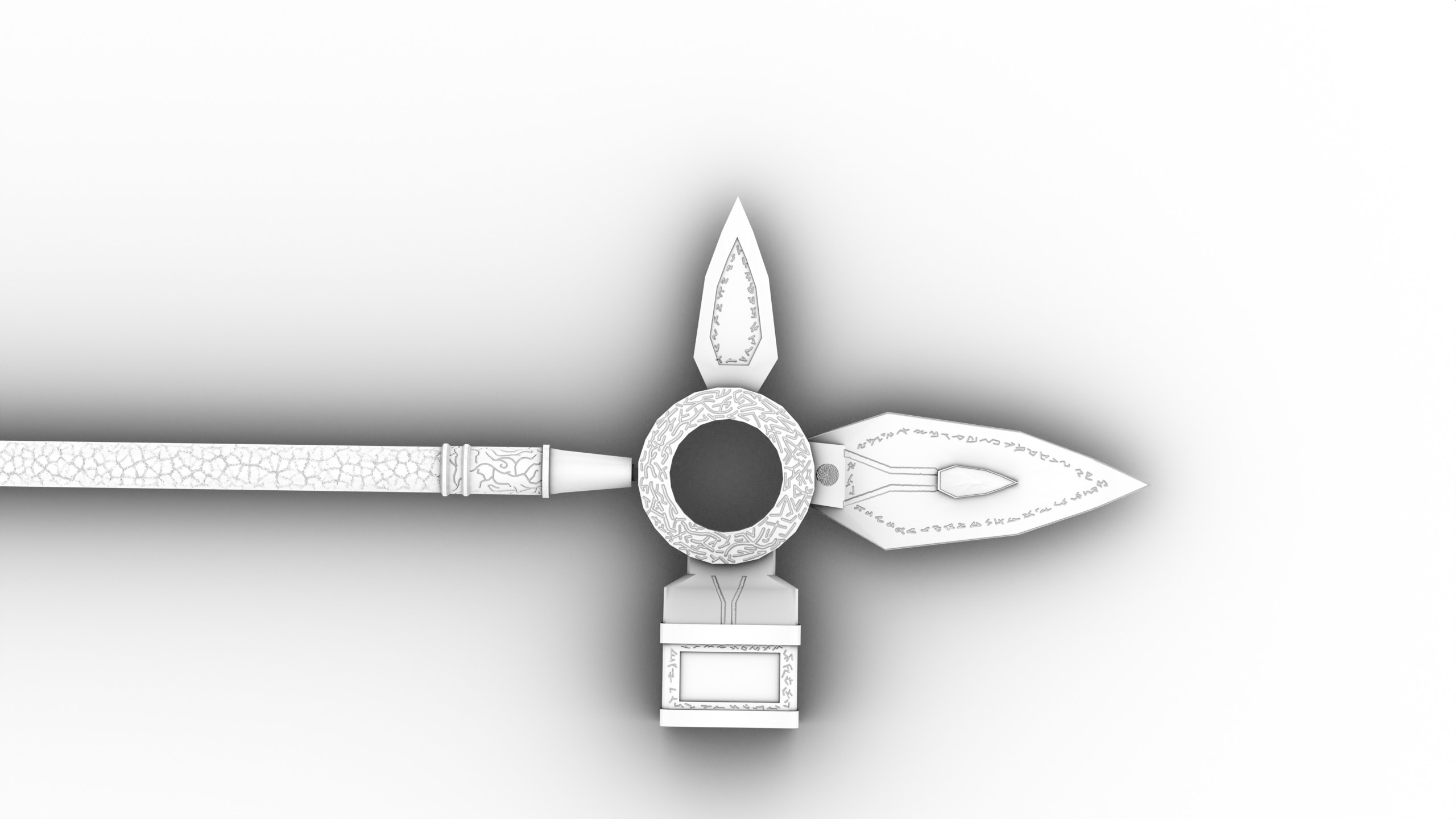 Game Ready necrotic spear Low-poly 3D model_13
