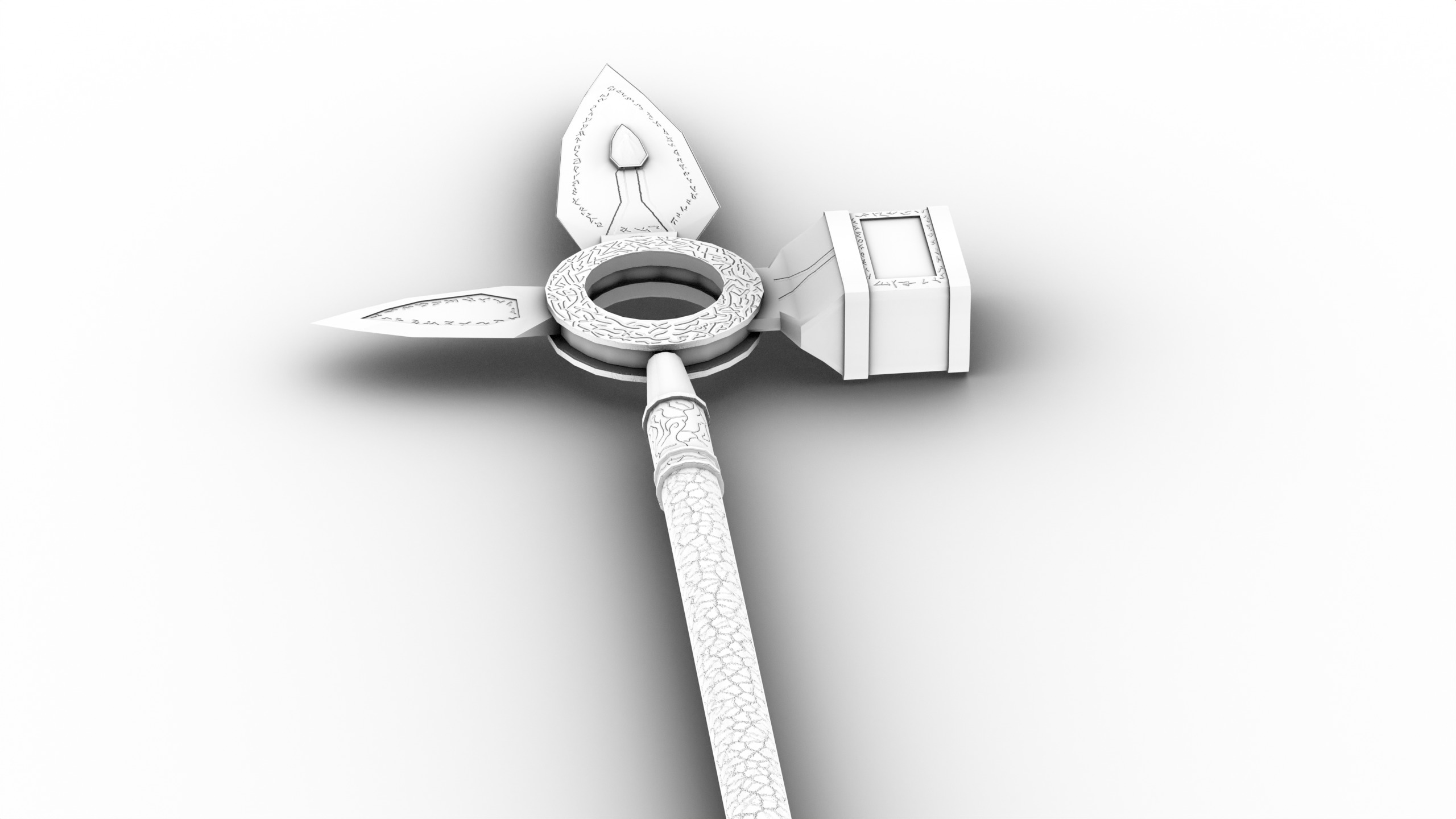 Game Ready necrotic spear Low-poly 3D model_11