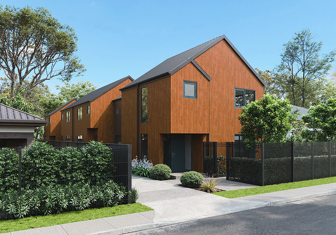 Exterior townhouse rendering  3D model