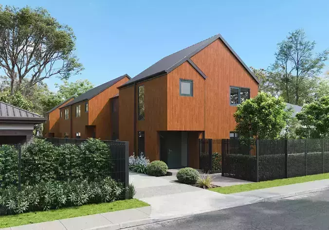 Exterior townhouse rendering 
