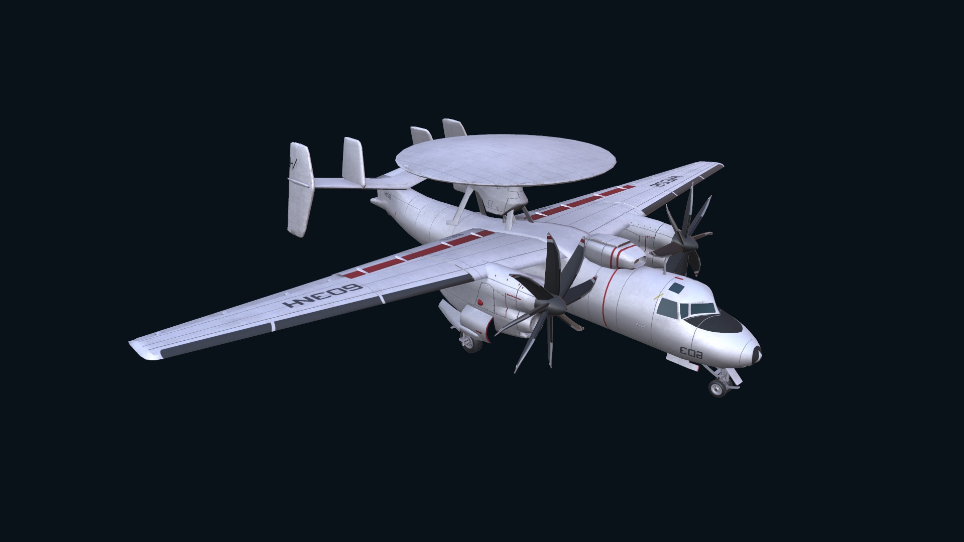 Asset - Army - E2 Hawkeye 3D MODEL  Low-poly 3D model_8