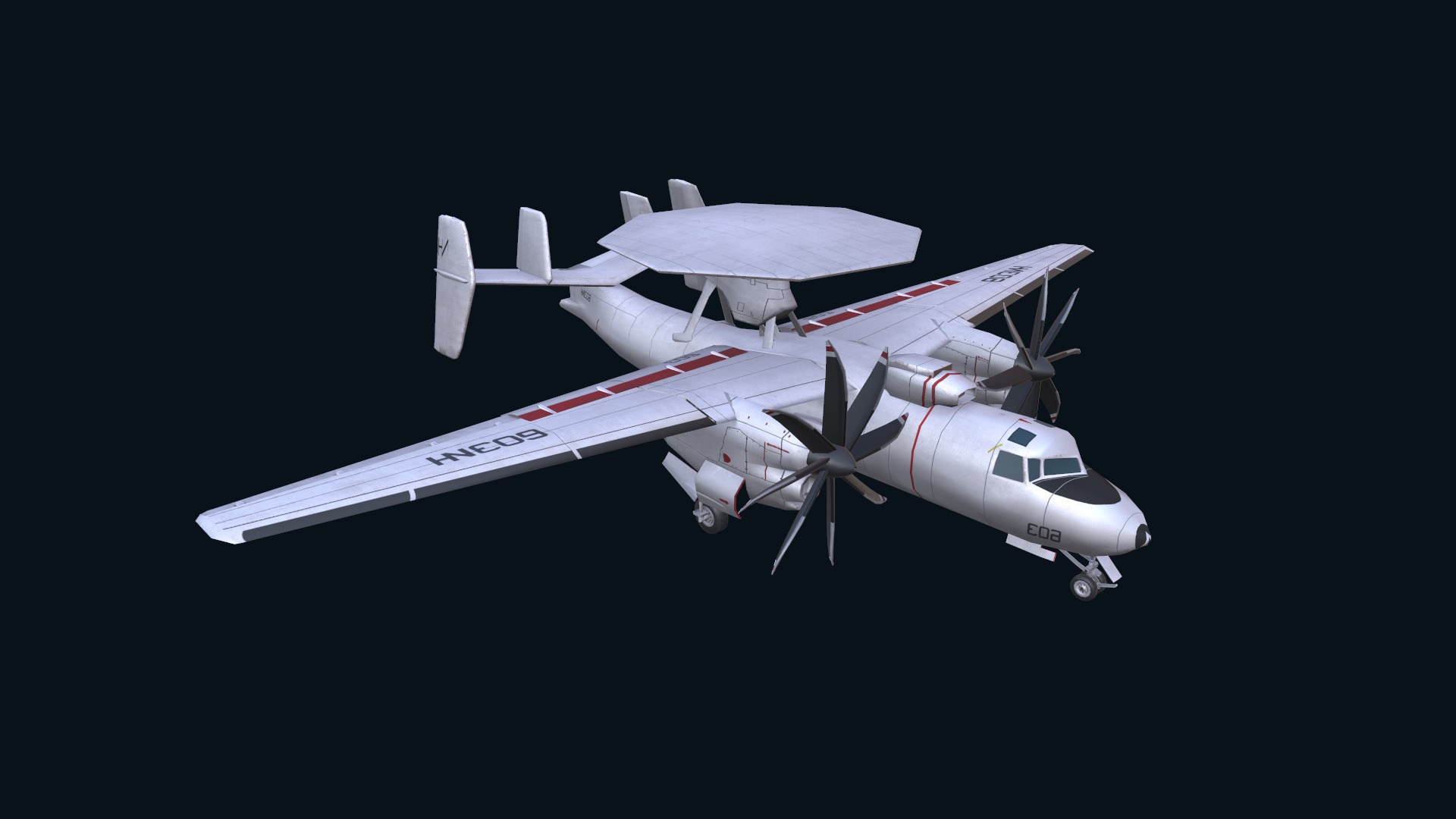 Asset - Army - E2 Hawkeye 3D MODEL  Low-poly 3D model_12