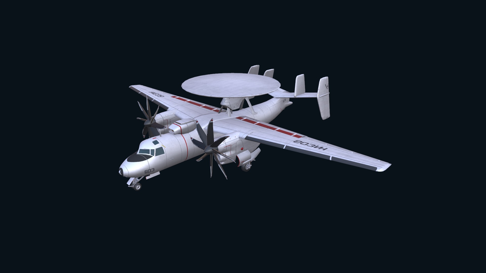 Asset - Army - E2 Hawkeye 3D MODEL  Low-poly 3D model_6