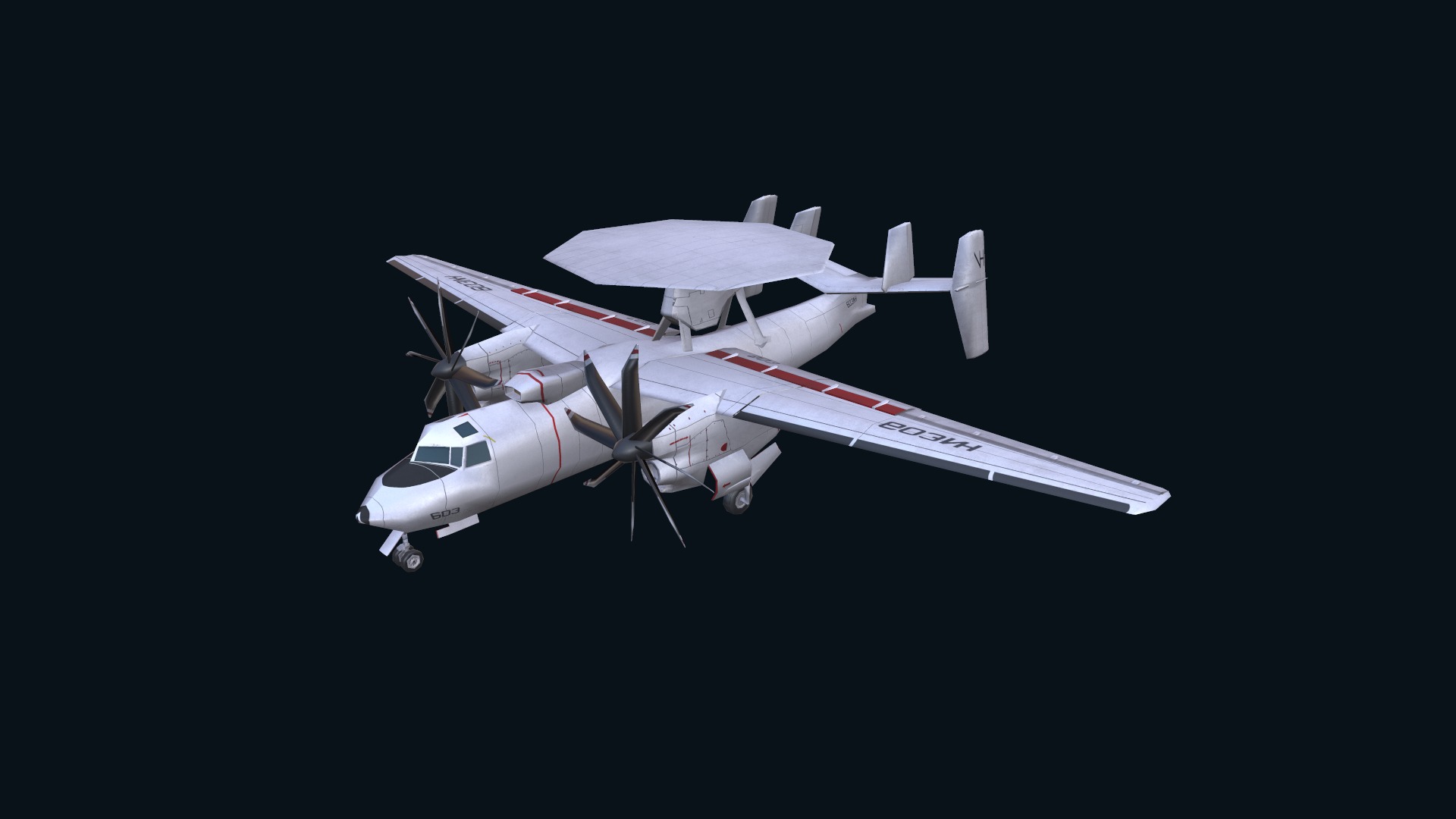 Asset - Army - E2 Hawkeye 3D MODEL  Low-poly 3D model_18