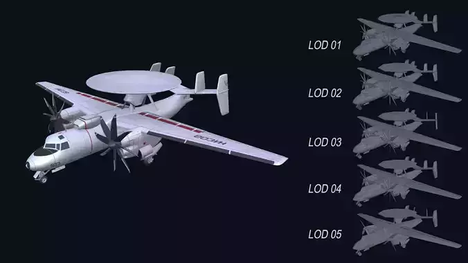 Asset - Army - E2 Hawkeye 3D MODEL  Low-poly 3D model