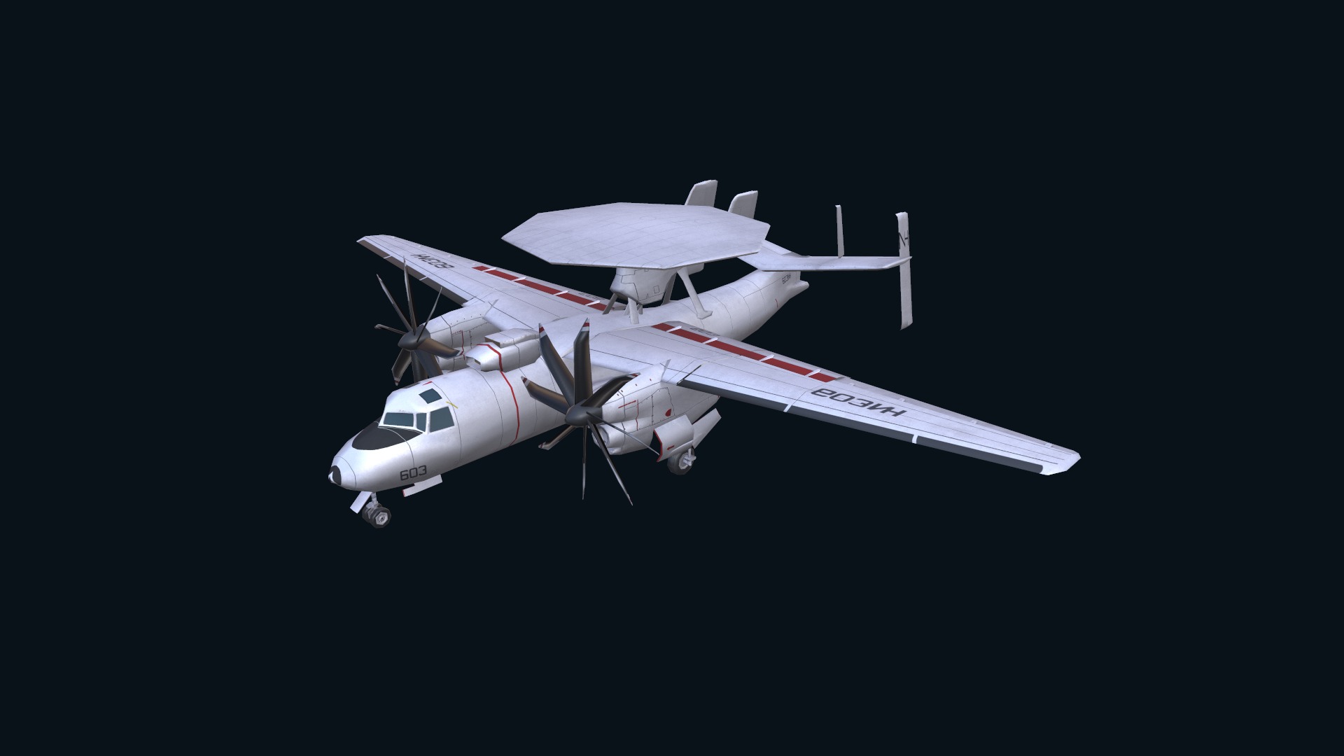 Asset - Army - E2 Hawkeye 3D MODEL  Low-poly 3D model_14