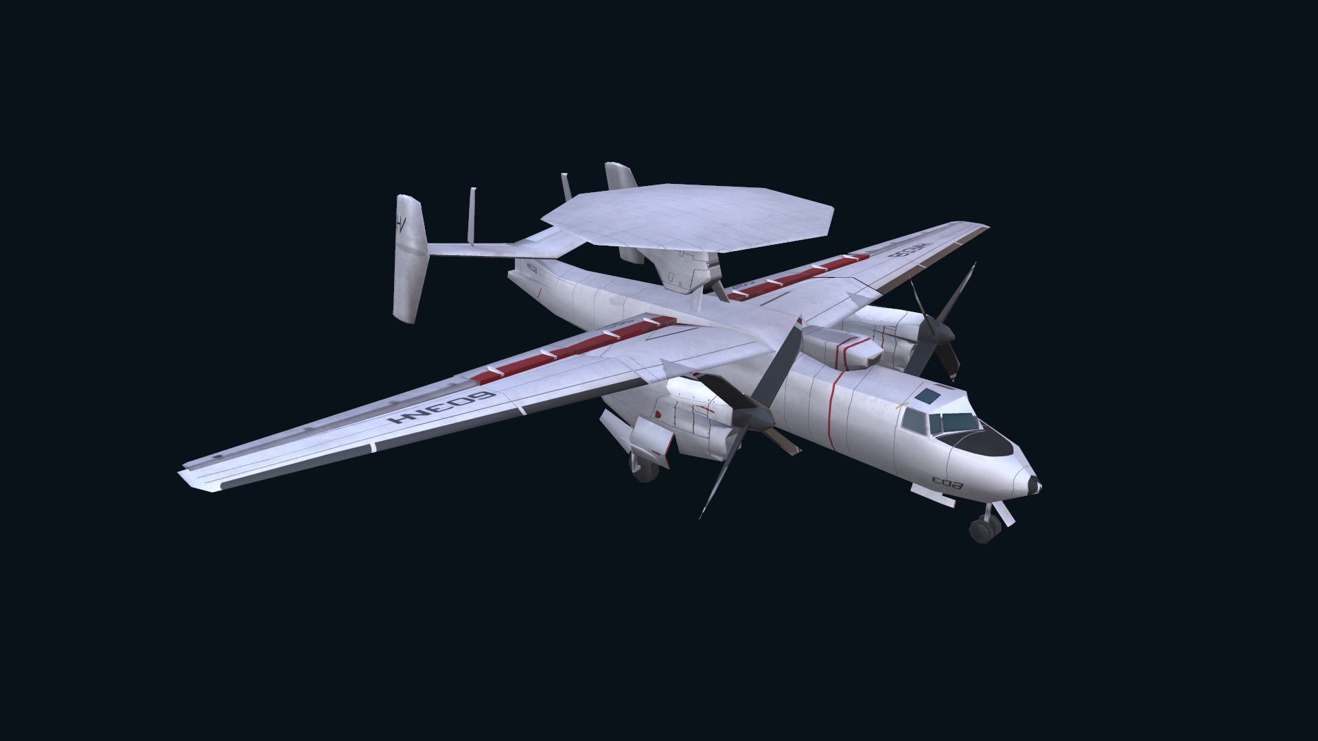 Asset - Army - E2 Hawkeye 3D MODEL  Low-poly 3D model_24