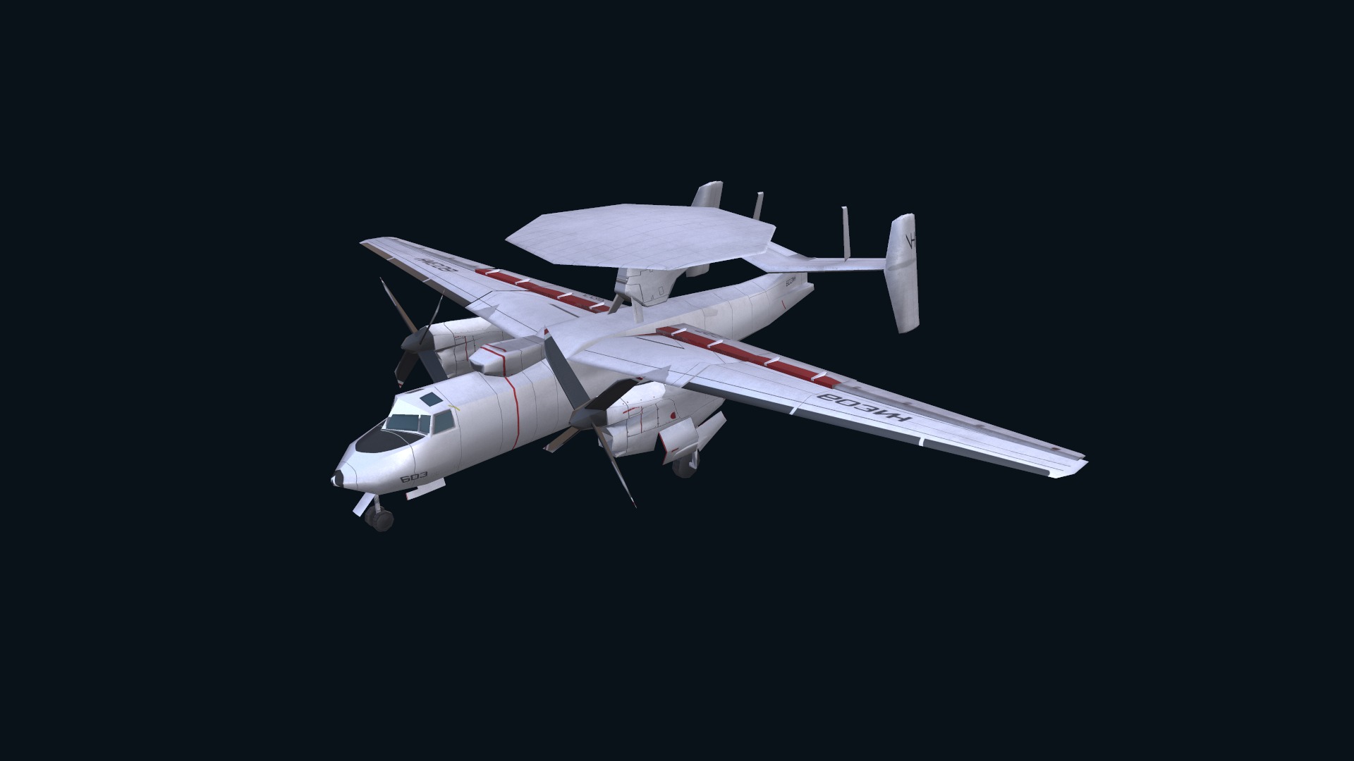 Asset - Army - E2 Hawkeye 3D MODEL  Low-poly 3D model_22