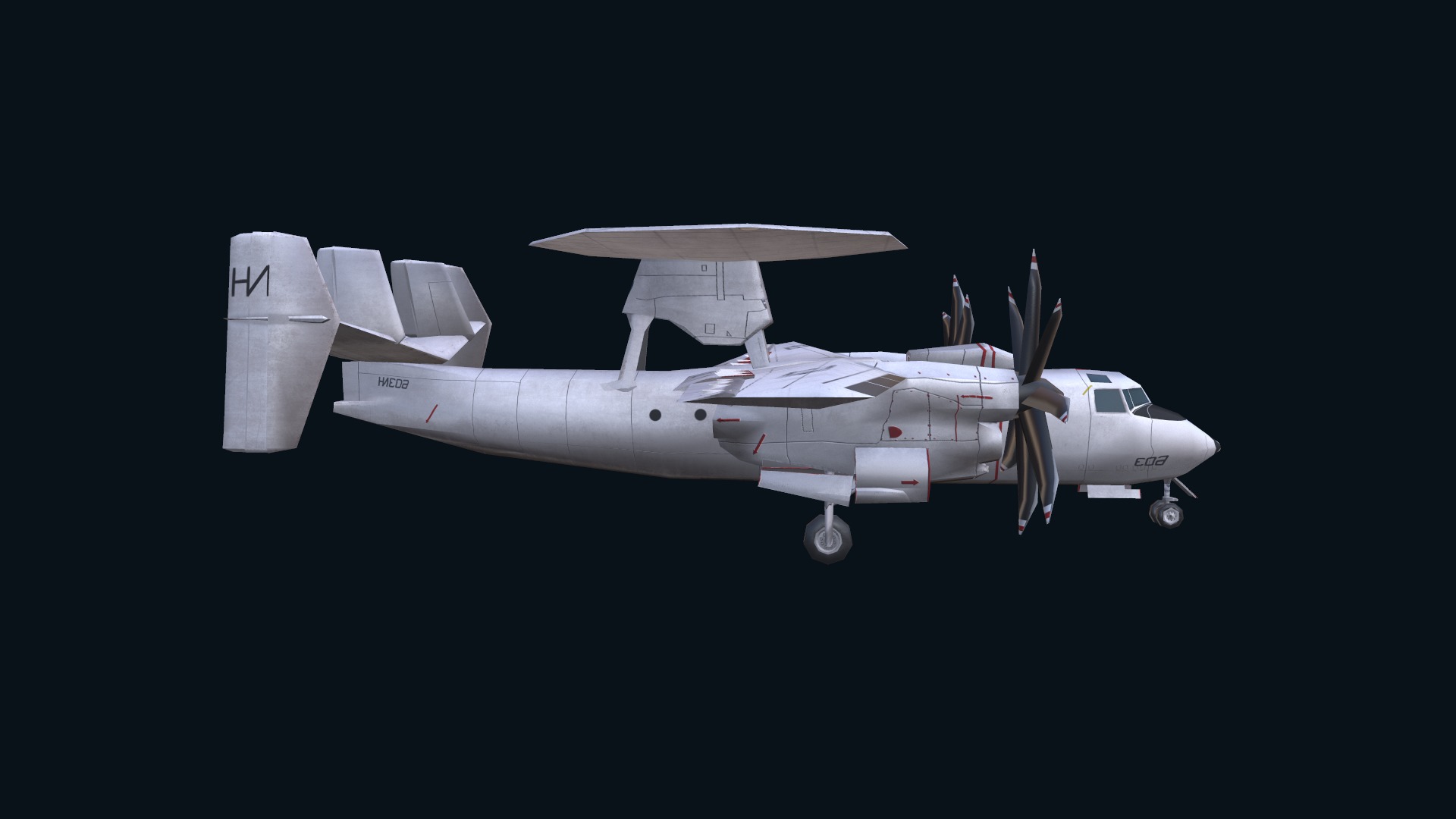Asset - Army - E2 Hawkeye 3D MODEL  Low-poly 3D model_21