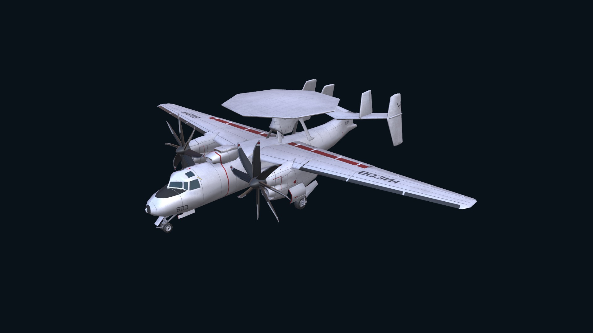 Asset - Army - E2 Hawkeye 3D MODEL  Low-poly 3D model_10