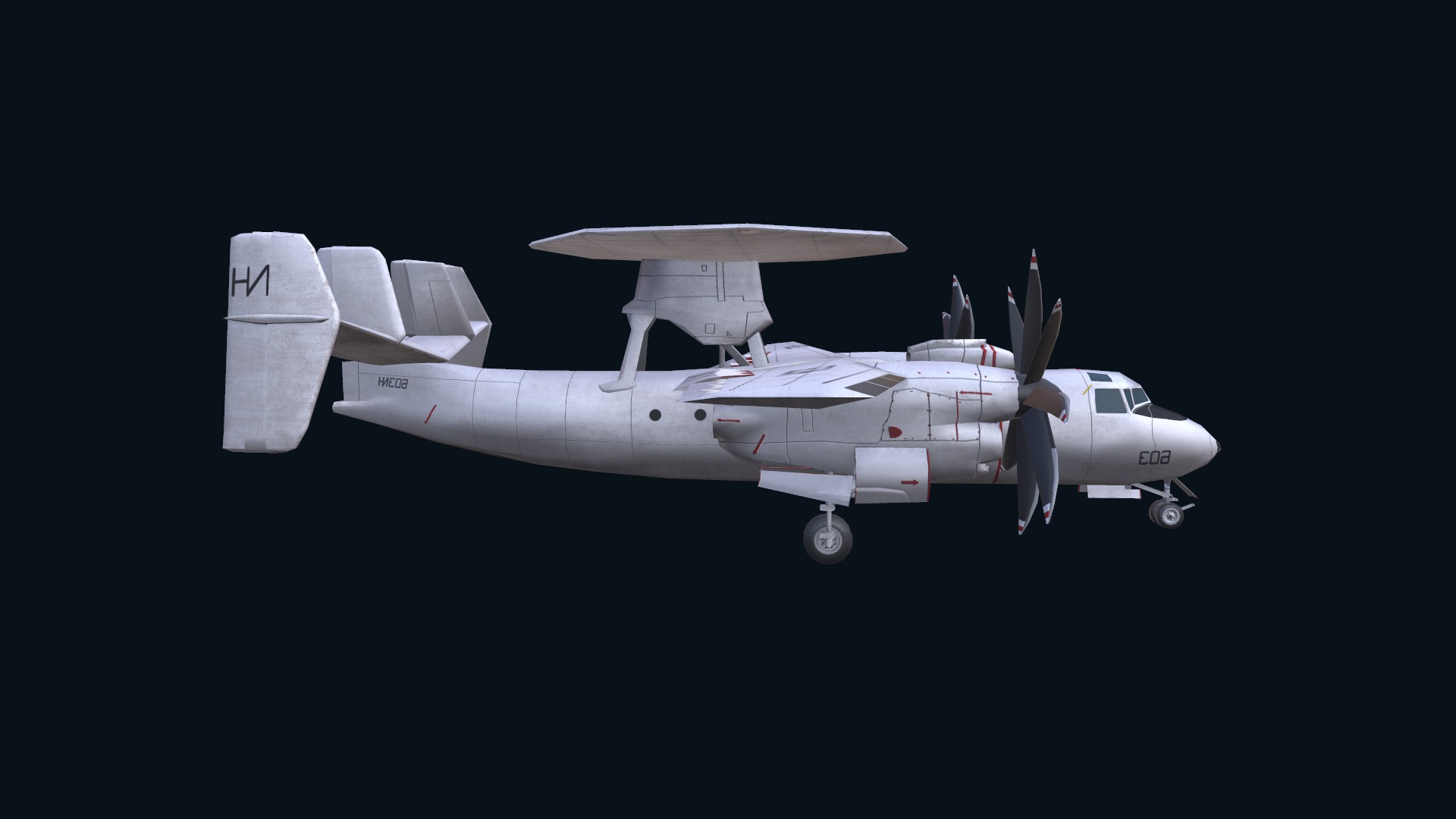 Asset - Army - E2 Hawkeye 3D MODEL  Low-poly 3D model_13