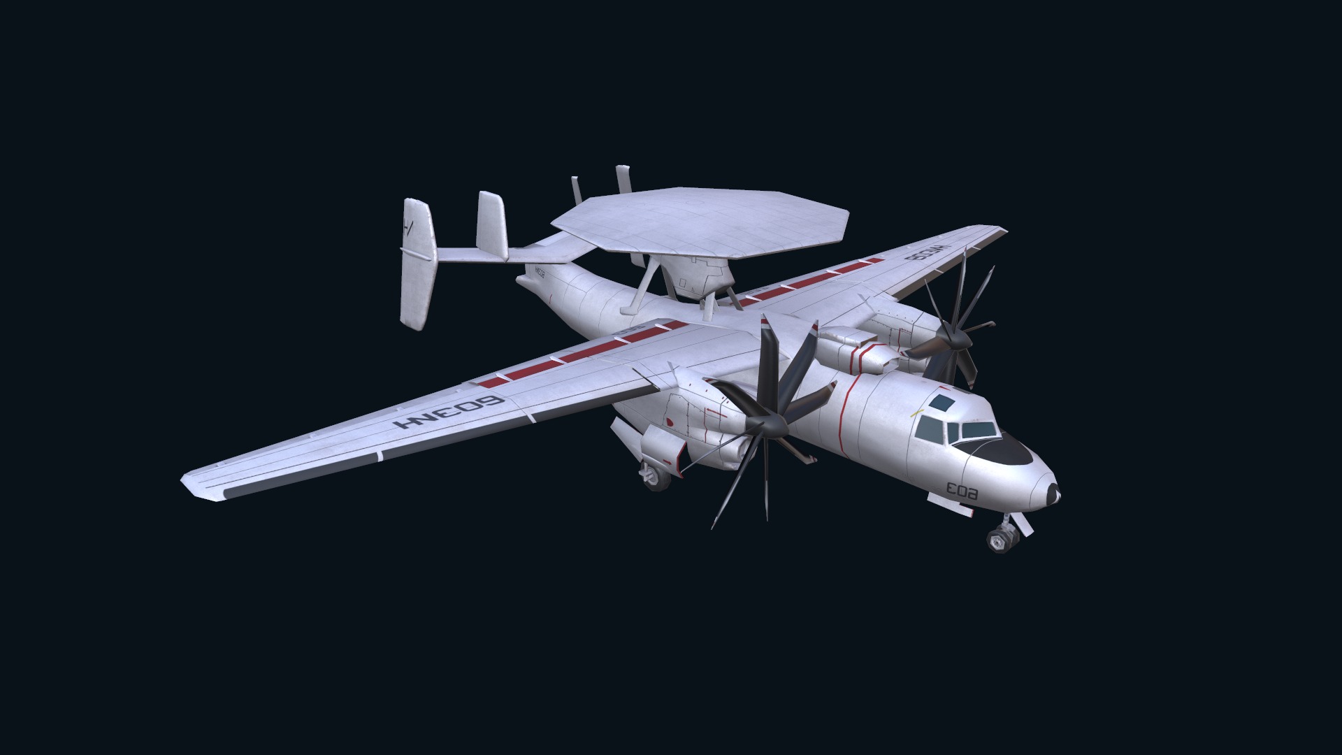 Asset - Army - E2 Hawkeye 3D MODEL  Low-poly 3D model_16