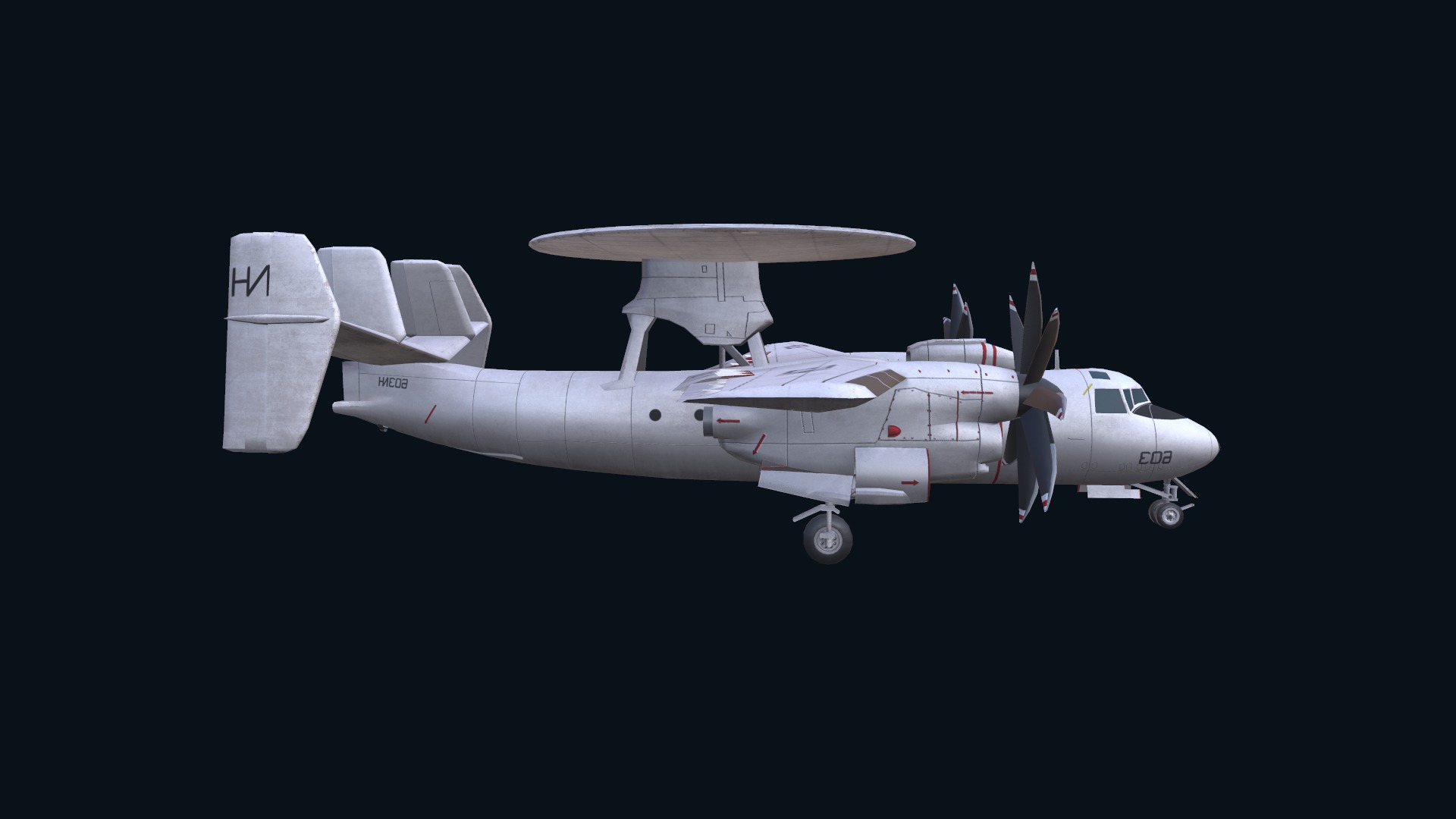 Asset - Army - E2 Hawkeye 3D MODEL  Low-poly 3D model_9