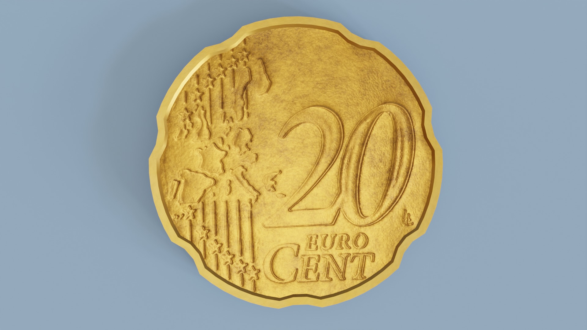 European Coins - Common Sides 3D model_11