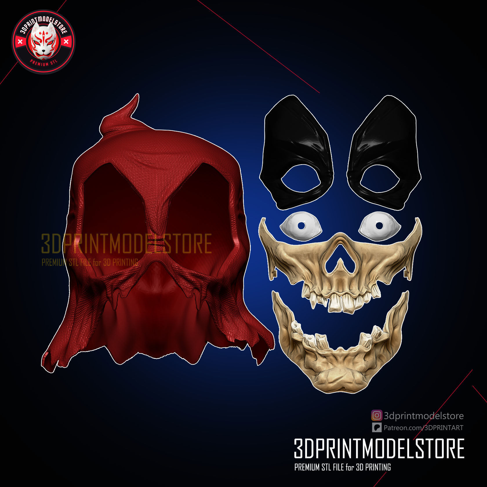Headpool Mask - Movable Jaw - Deadpool Zombie Helmet 3D print model_4