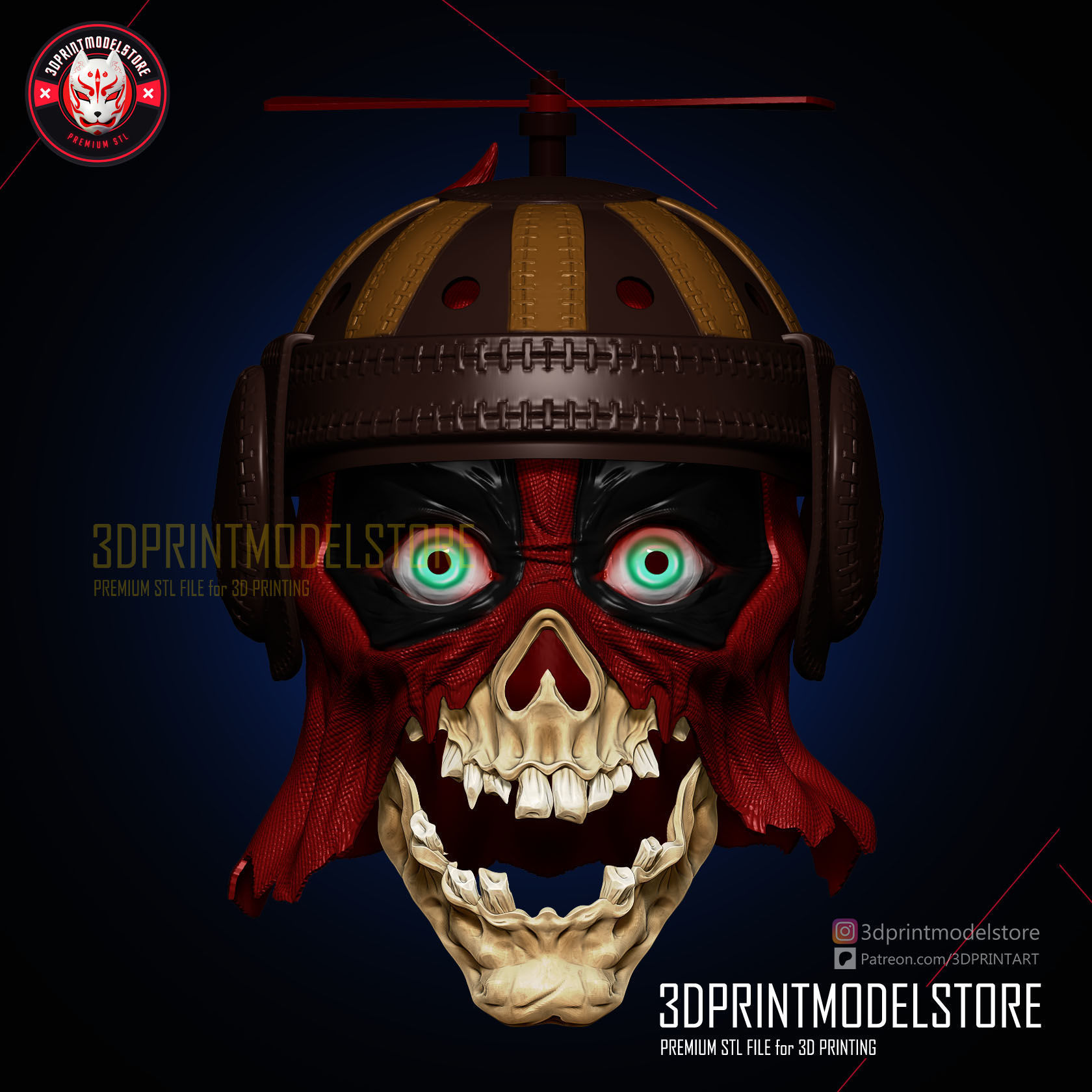 Headpool Deadpool Zombie Helmet - Marvel Cosplay Mask 3D print model_1