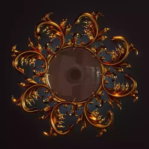 Round Frame With Oak Leaves  Free 3D model