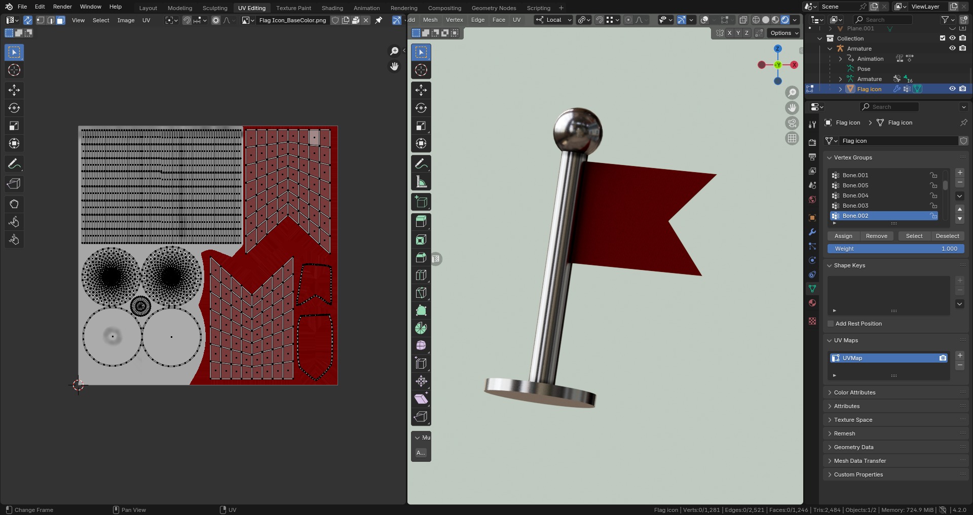 Marketing Icons - Flag icon Low-poly 3D model_8