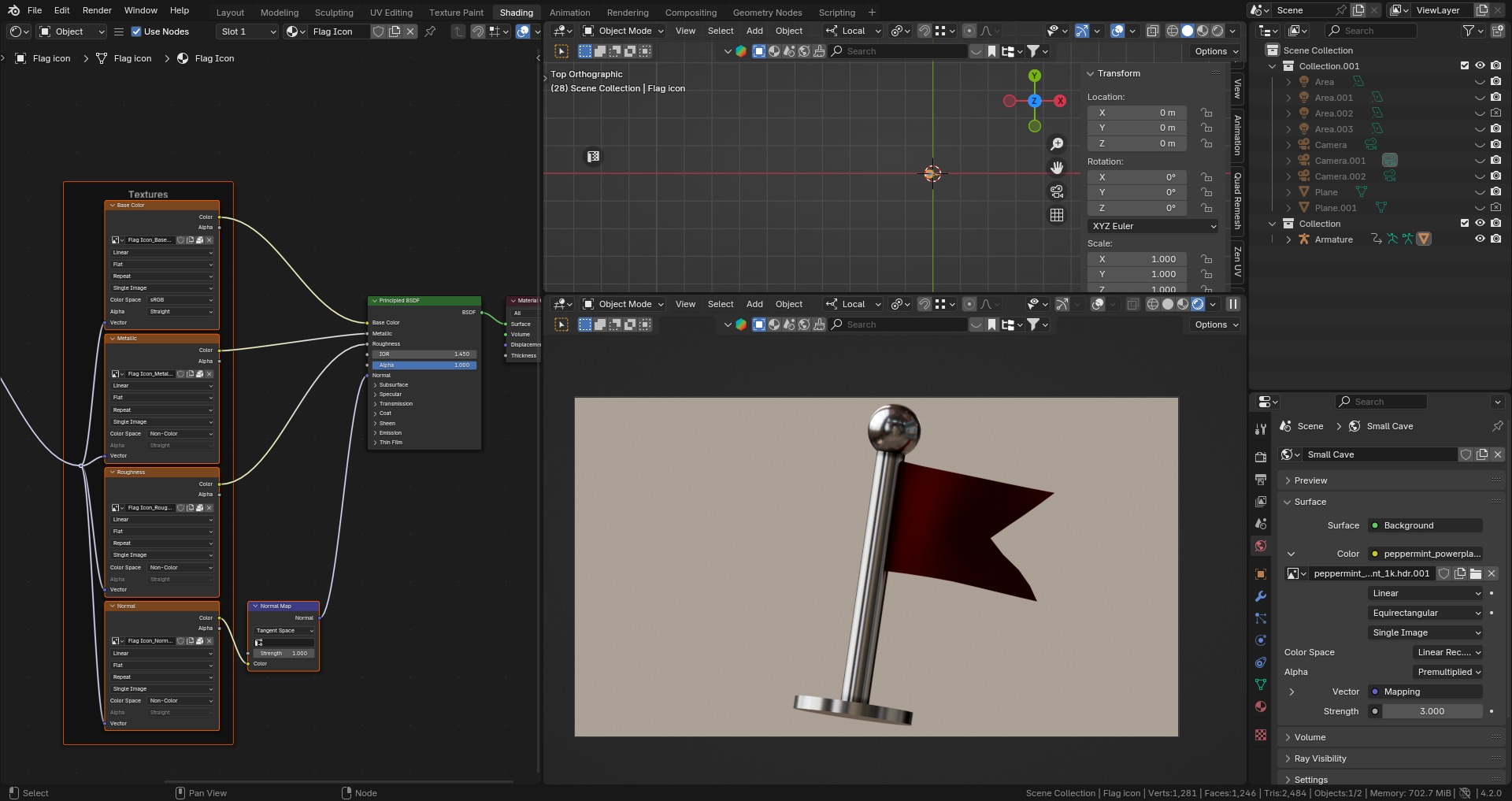 Marketing Icons - Flag icon Low-poly 3D model_5