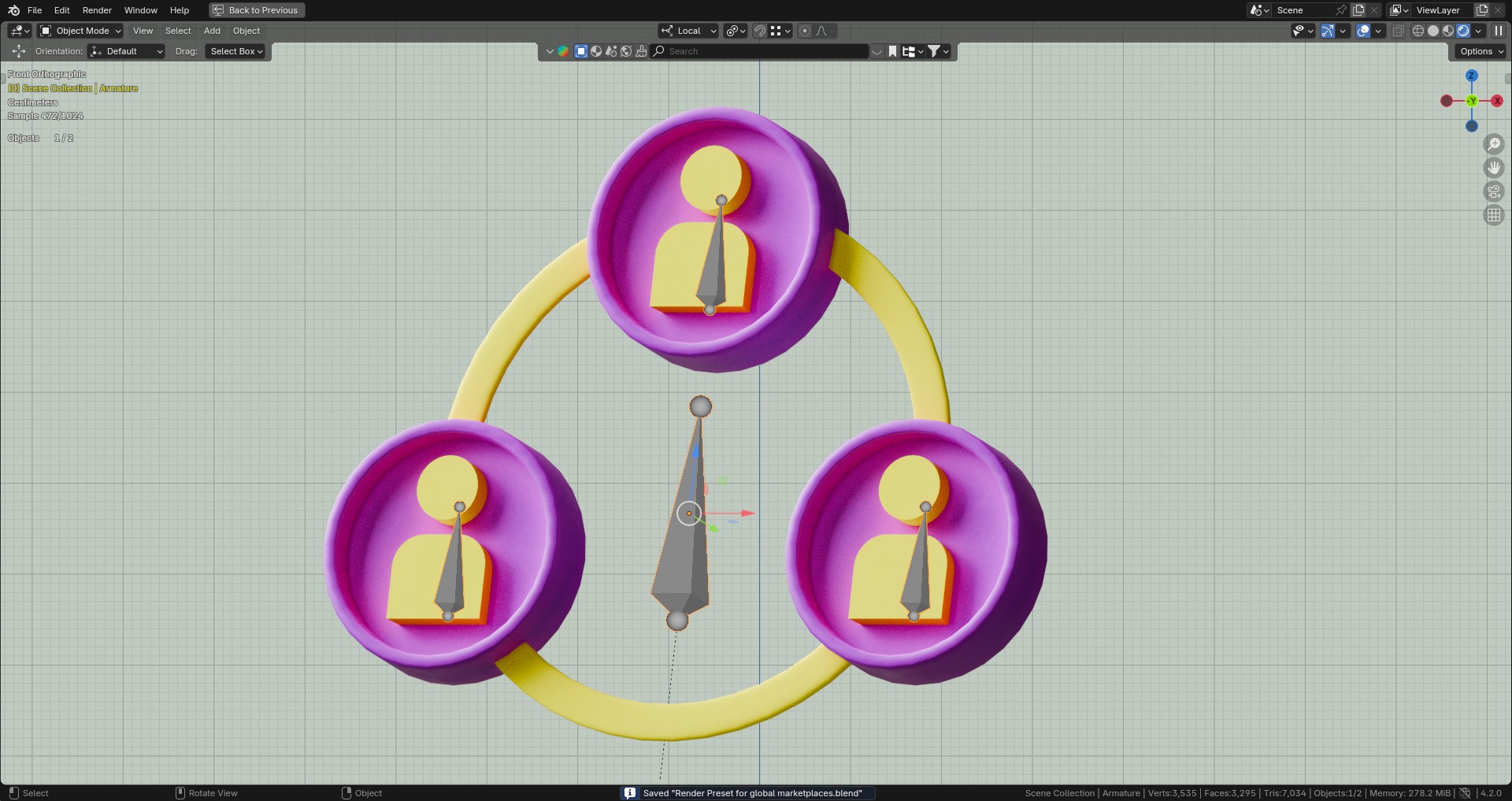 Marketing Icons - Networking Icon Low-poly 3D model_8
