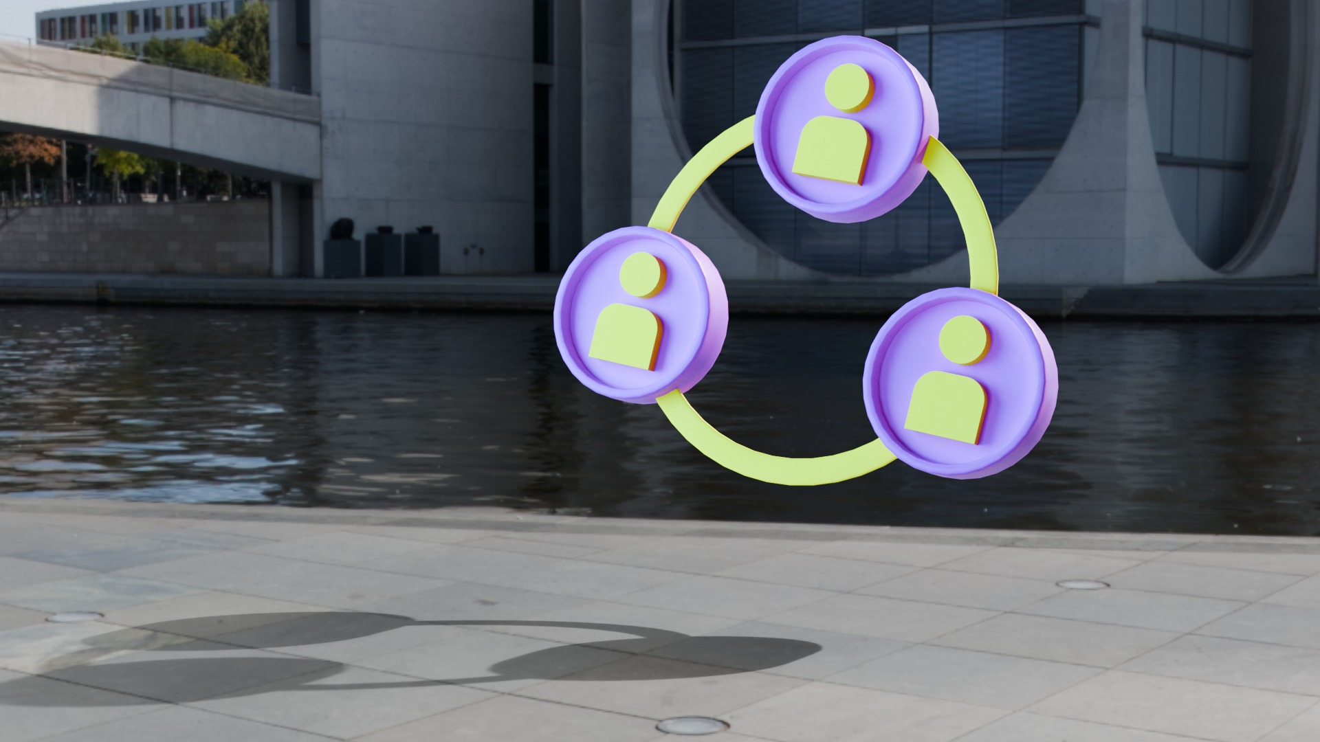 Marketing Icons - Networking Icon Low-poly 3D model_3