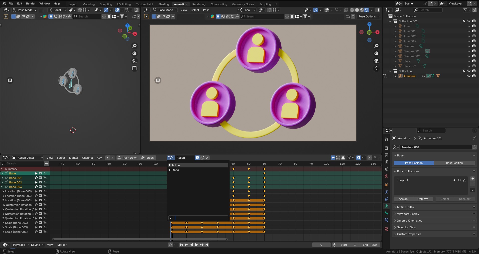 Marketing Icons - Networking Icon Low-poly 3D model_10