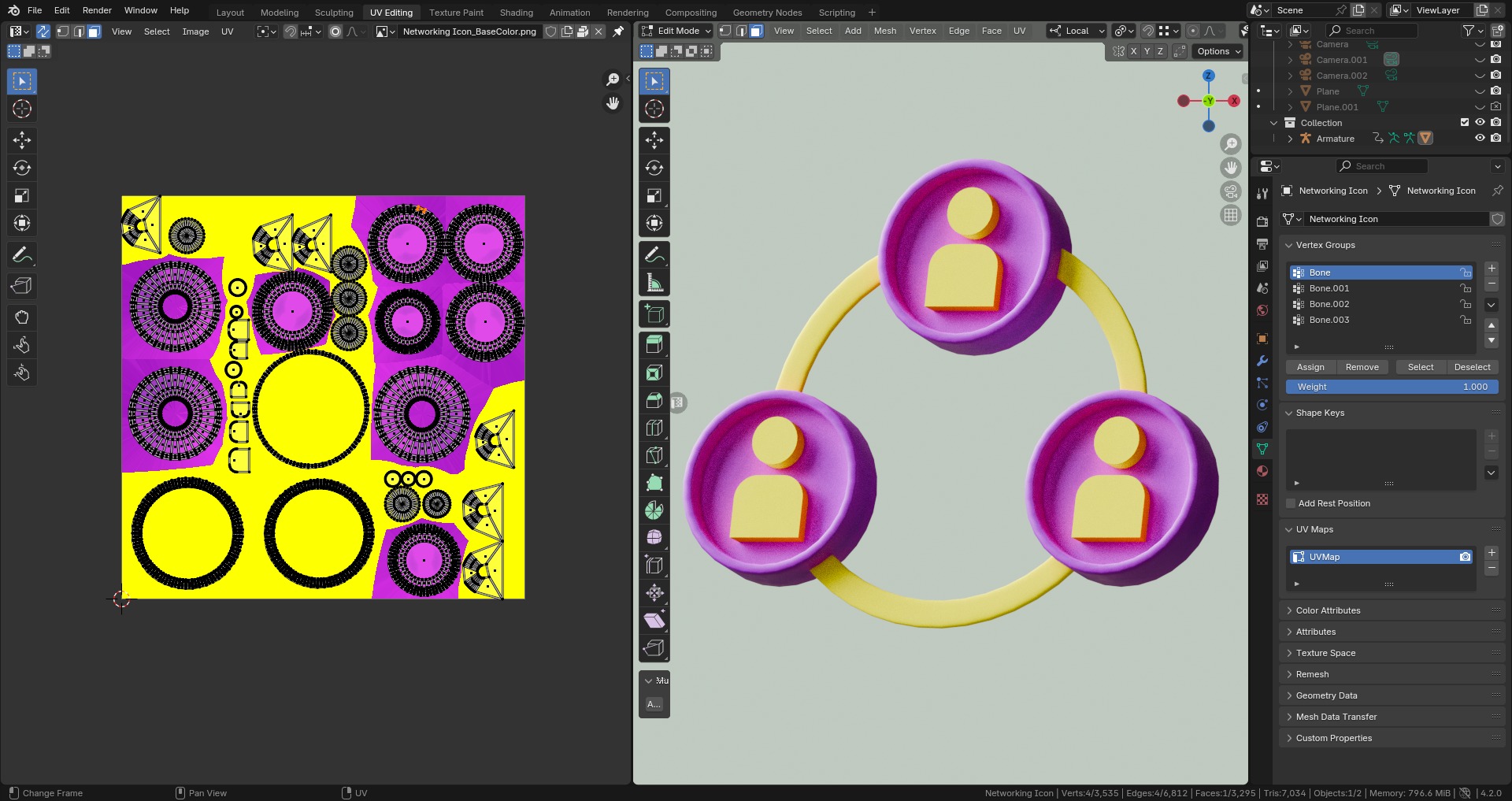 Marketing Icons - Networking Icon Low-poly 3D model_7