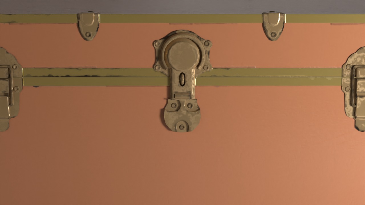 Vintage Travel Trunk Low-poly 3D model_9