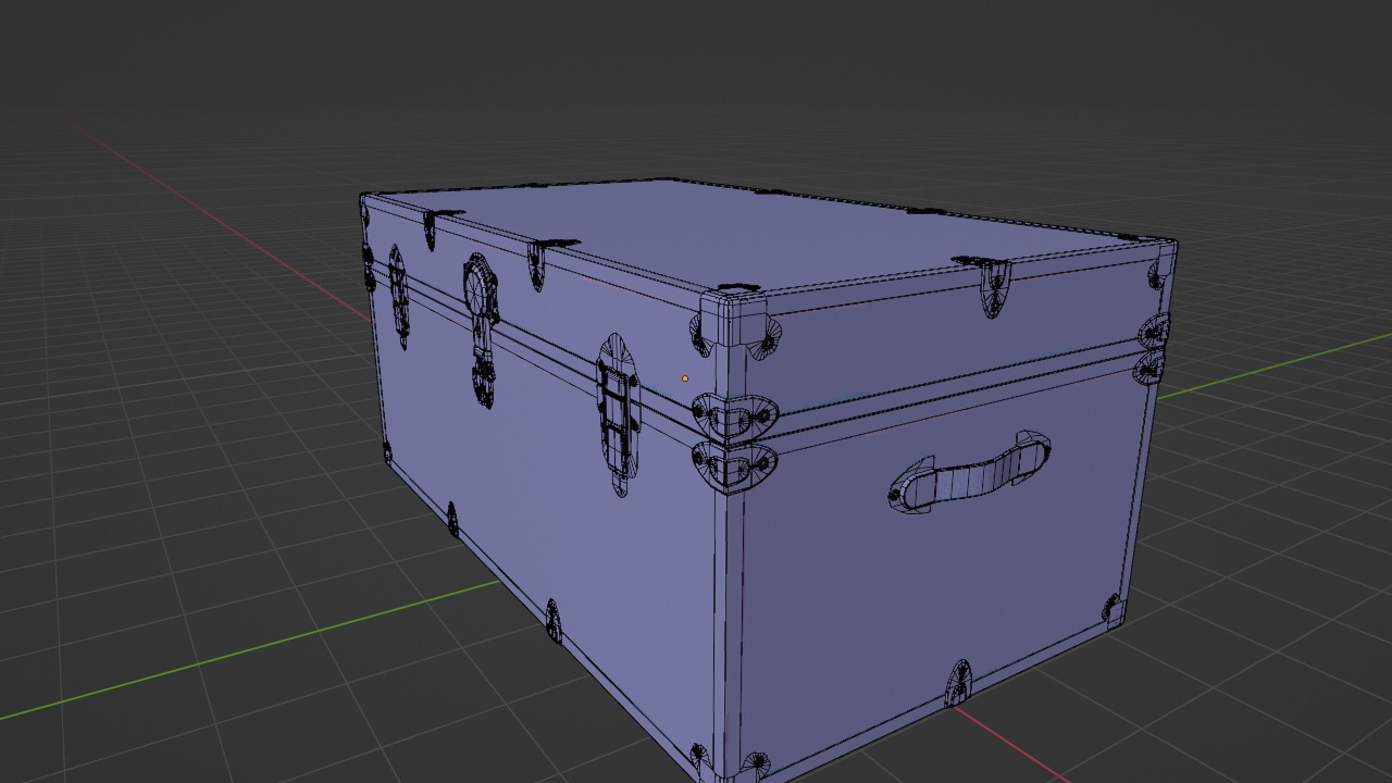 Vintage Travel Trunk Low-poly 3D model_7