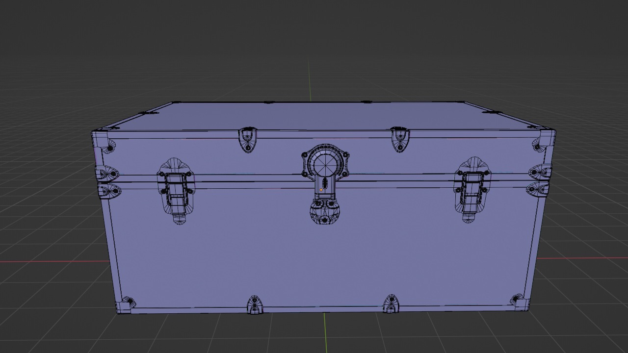 Vintage Travel Trunk Low-poly 3D model_6